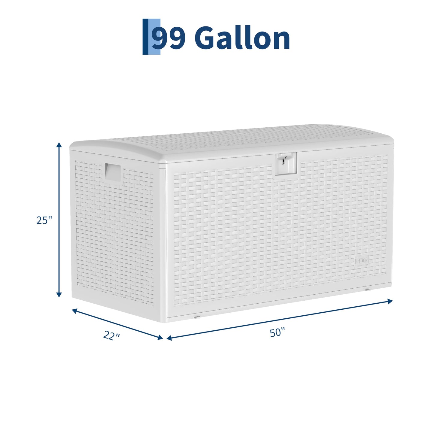 CABIHOME Outdoor Storage Box 99 Gallon Waterproof Large Resin Deck Box Indoor Outdoor Lockable Storage Container for Patio Furniture Cushions Garden Tools, Pool Garden, 99 Gallon, White