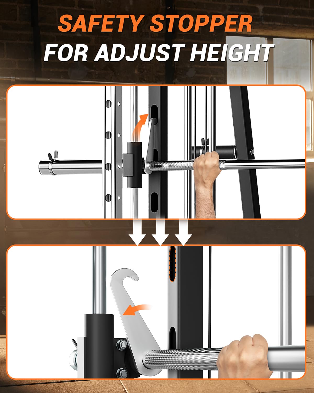 Smith Machine Home Gym 2200LBS Squat Rack Power Cage with LAT Pulldown, Cable Crossover System, Smith Bar, Leg Attachments, All in One Workout Equipment