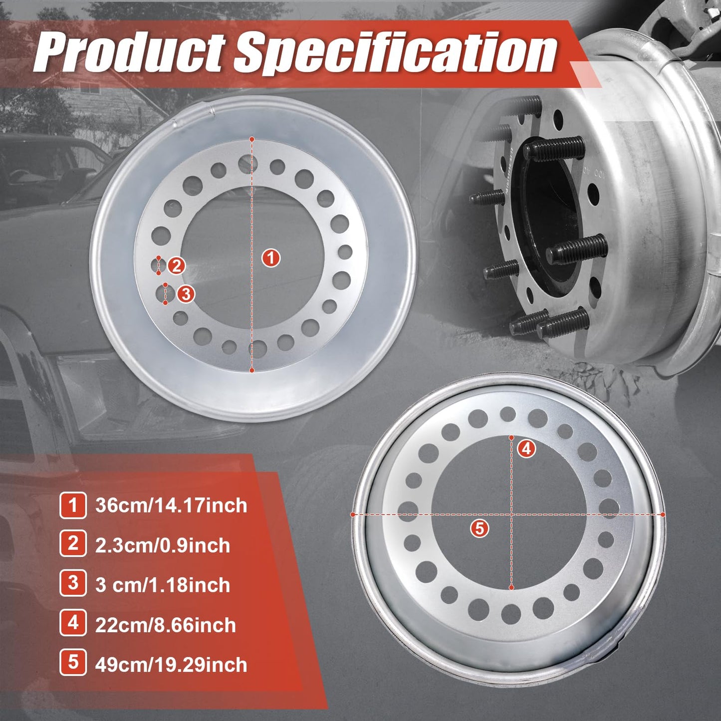 CCNLHZM 800-822 Wheel Balancers Compatible with Heavy Duty Trucks 22.5-24.5-inch Steer Wheel Automatic Balancers Fitting 2PCS (800-822)