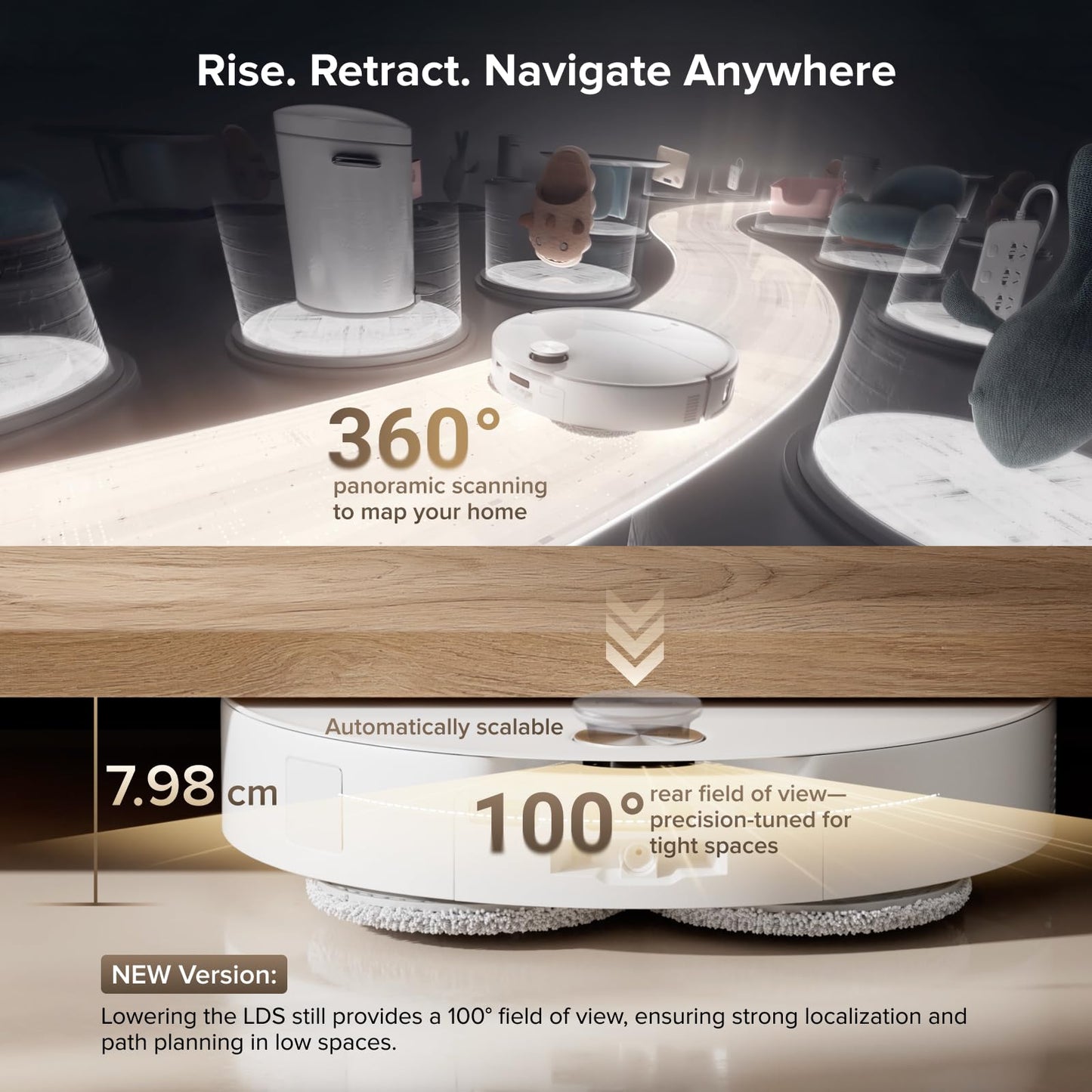 roborock Qrevo CurvX Robot Vacuum and Mop, 22,000Pa Suction, 3.14’’ Ultra Slim, Zero-Tangling Design, Reactive AI Obstacle Recognition, AdaptiLift Chassis, Auto Hot Water Mop Washing & Drying
