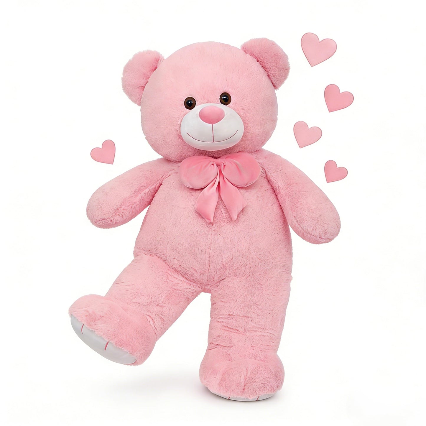 MaoGoLan Giant 59" Teddy Bear Stuffed Animal, Cuddly Large Classic Teddy Bear Plush Toy Valentines Day Gift for Girlfriend Boyfriend Kid, 5ft Pink Stuffed Animal for Birthday Gift Baby Shower Decor