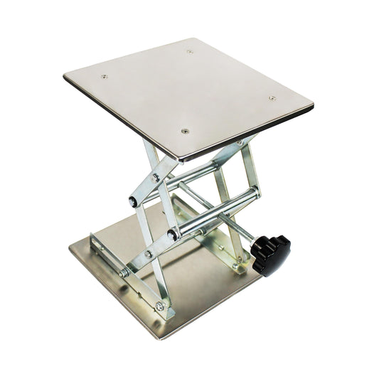 TEXALAN(R) 8x8 Lab Scissor Jack Lift Table SS304 Max. Height of 10" 33LBS Load