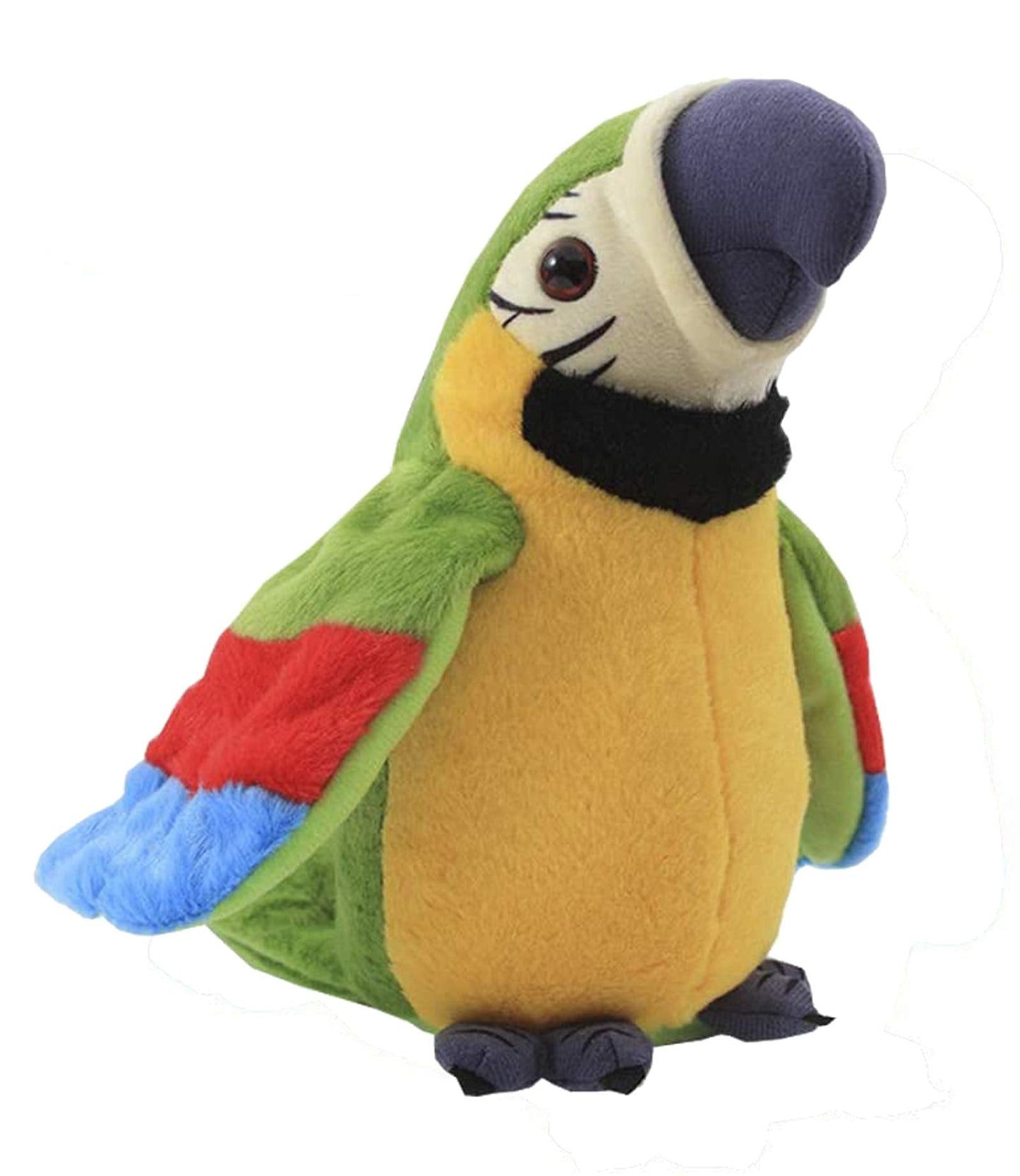 Talking Macaw Parrot Repeat What You Say Stuffed Animal Plush Toy Electronic Record Animated Bird Shake Wings Speaking Parrot Pet Plush Interactive Toys for Kids Boys Girls Christmas Birthday Gift