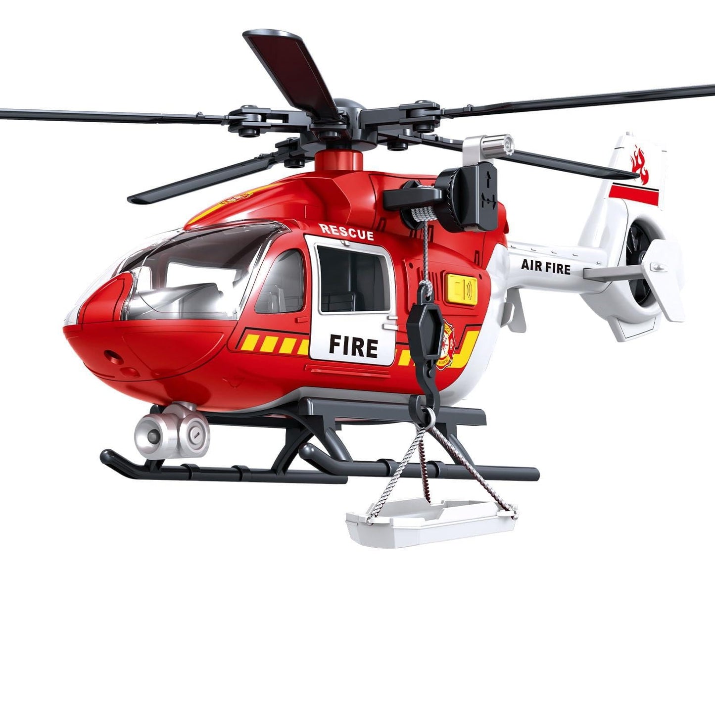 ANJARU Helicopter Toy with Lights and Sound,Simulative Rescue Helicopter Toddler Kids Toys for Kids Aged 3 4 5 6 Pull-Back Propeller Army Toys Toddler Kids Boys Gifts (Fire Fighting-Helicopter)