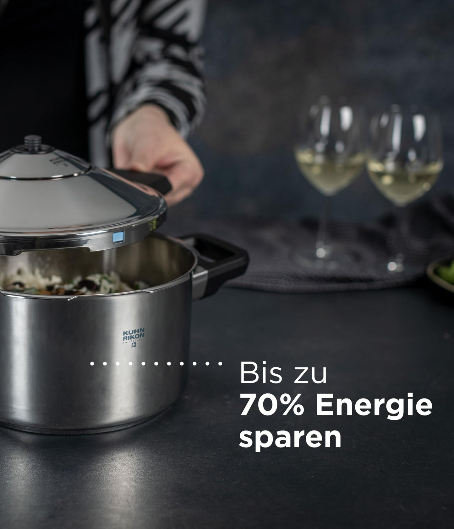 Kuhn Rikon Duromatic Hotel Stainless Steel Pressure Cooker with Side Grips, 12 Litre / 28 cm