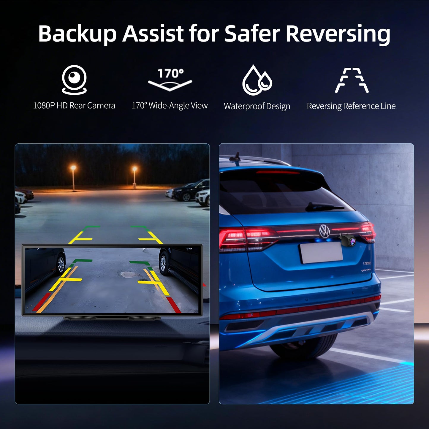 11.4" Carplay Screen for Car with Android OS Built-in GPS Navigation Carplay Android Auto Screen Net-Flix/YouTube/Google Play Car Stereo Split Screen Apps Voice Control Includes 1080P Rear Camera
