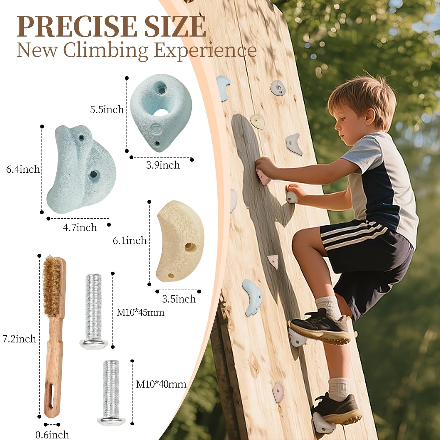 Qicrdvi 30 Pcs Resin Rock Climbing Holds for All Ages, Premium Large Training Rock Climbing Grips Indoor/Outdoor, Rock-Like Texture Holds for Your Climbing Wall