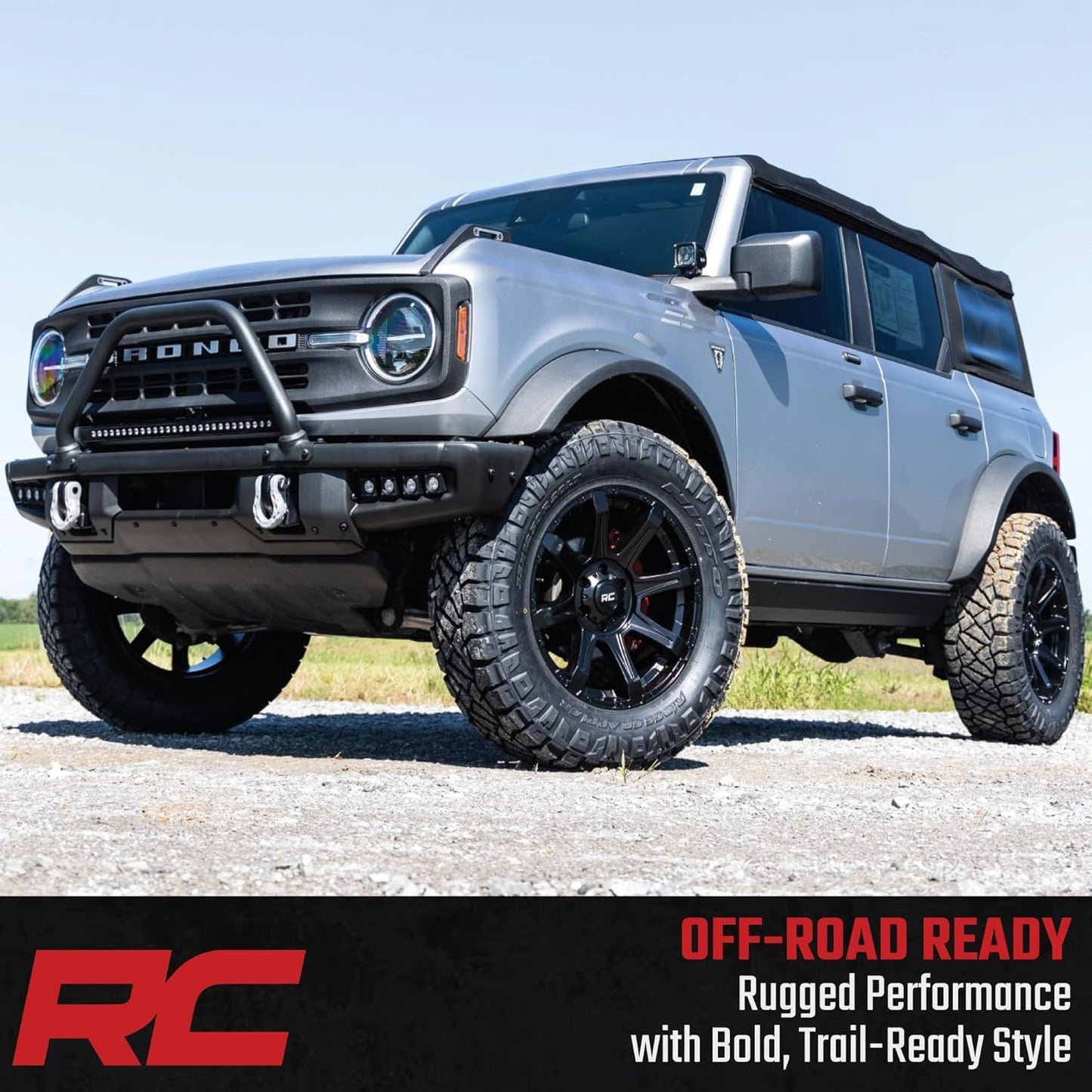 Rough Country 81 Series 20x9 Wheel - 8x180mm Bolt Pattern, +0mm Offset, One-Piece Aluminum, Semi-Gloss Black Off-Road RIm for Trucks, Jeeps, SUV