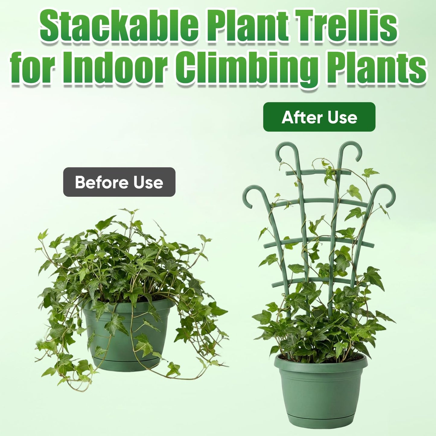 4PCS Indoor Small Trellis,Stackable Plant Trellis for Indoor Climbing Plants,Small Plant Climbing Trellis for Potted Plants Plastic Climbing,Potted Plant Trellis for Houseplants