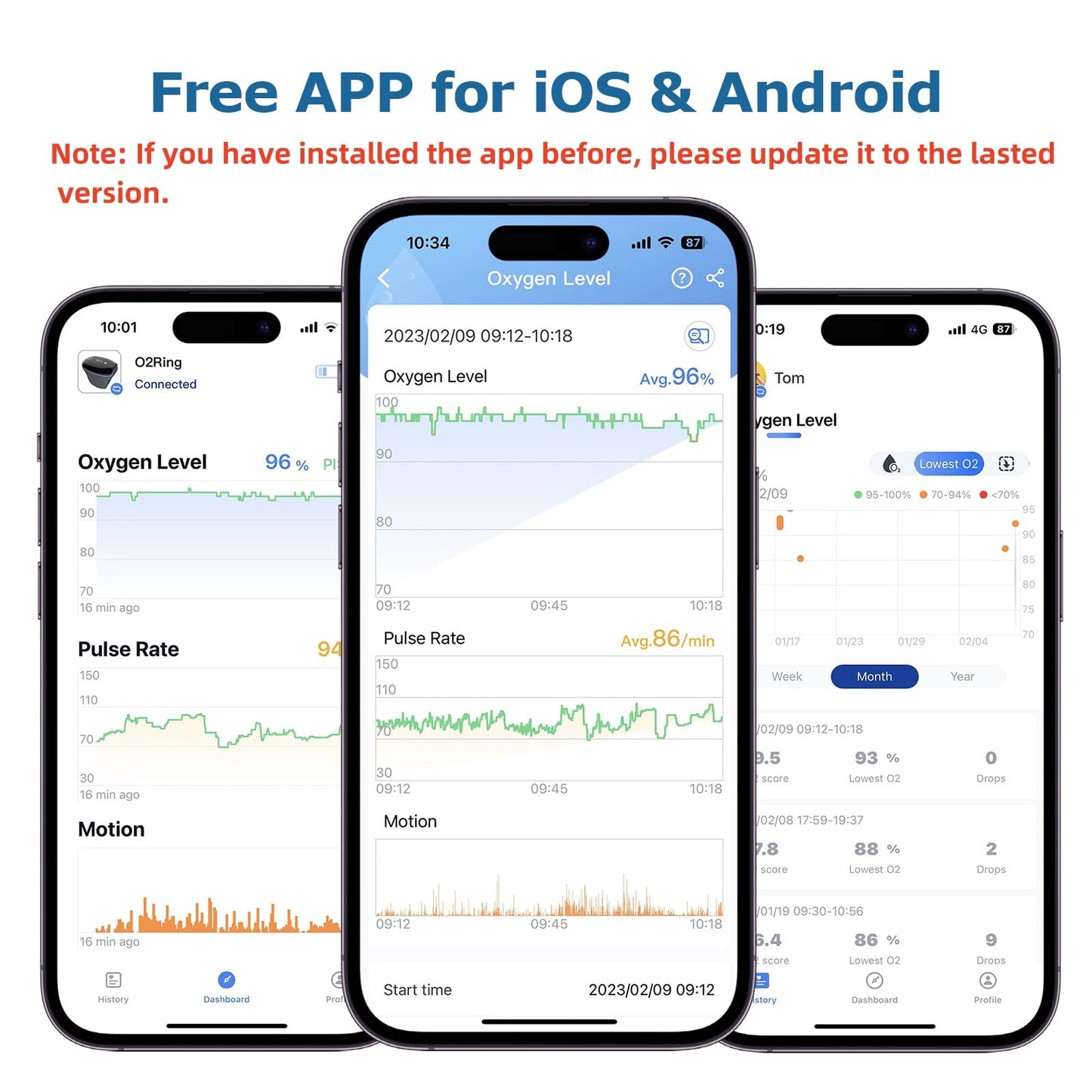 Wellue O2Ring Oxygen Monitor with Vibration Reminder -Bluetooth O2 Pulse Oximeter Rechargeable, Continuous Recording of SpO2 & PR, Blood Oxygen Saturation Tracker with Free APP & PC Reports
