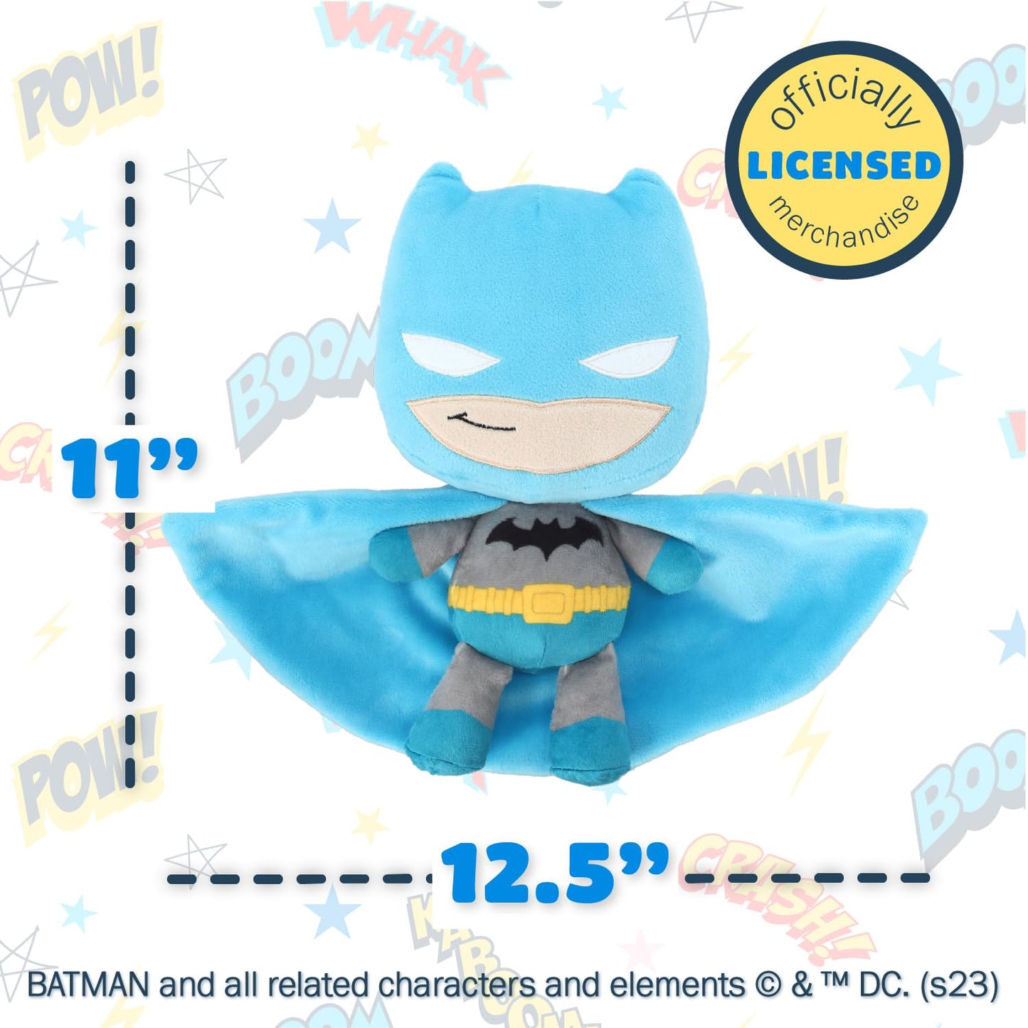 Kids Preferred DC Comics The Batman Soft Huggable Stuffed Animal Cute Plush Toy for Toddler Boys and Girls, Gift for Kids, Dark Knight 10 inches