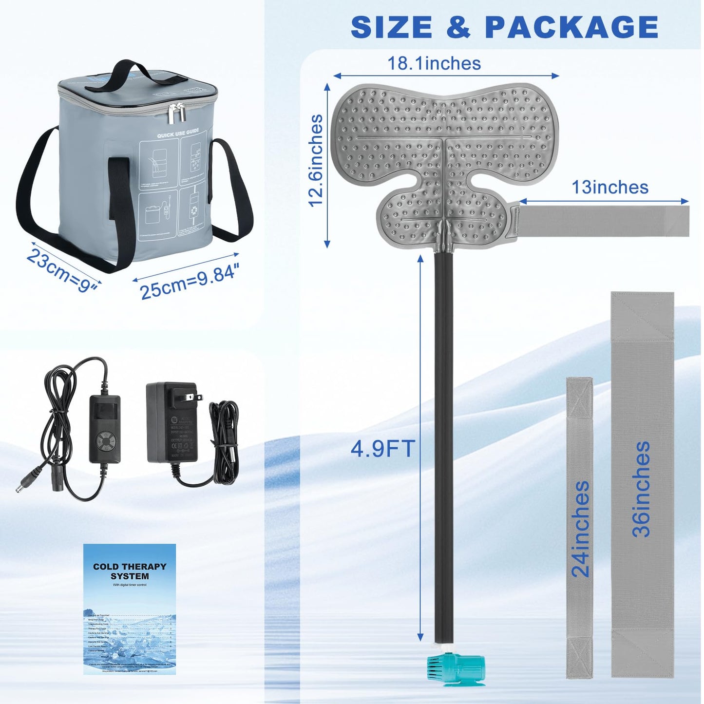Portable Ice Machine for Shoulder After Surgery, 10 Quart Rotator Cuff Cold Therapy Machine with Programmable Timer, Home Cryotherapy System for Shoulder Replacement Post-Surgery Swelling, Sprains