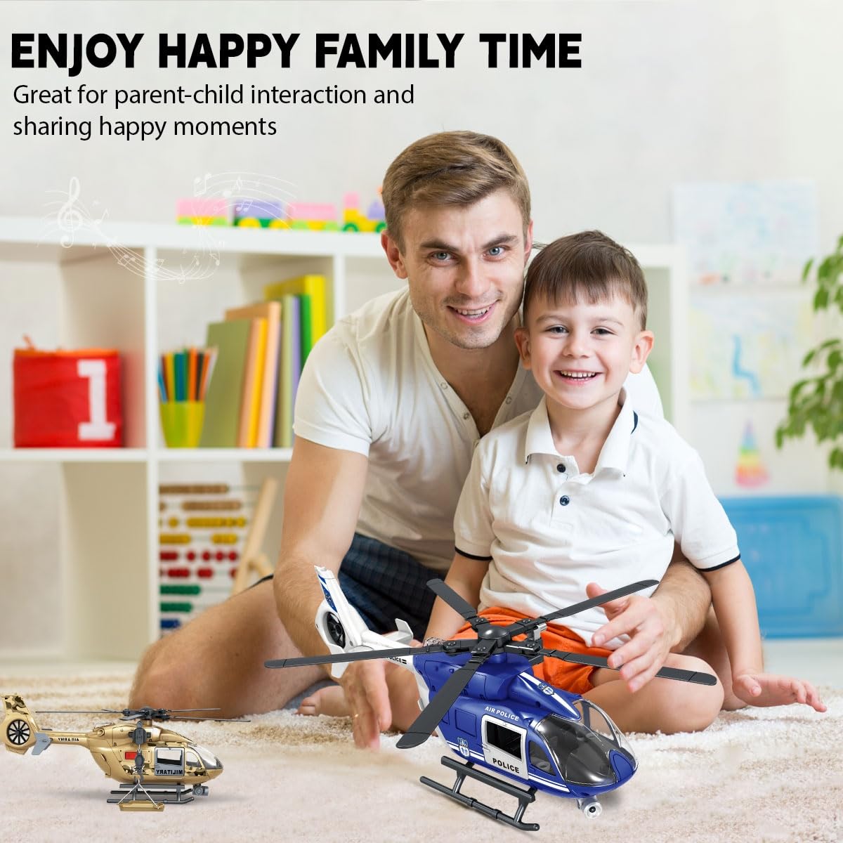 Toddler Boy Toys for 3 4 5 6 Year Old, big Helicopter Toy with Spinning Propellers, Hanging Basket, Lights & Sounds,Police Toys,Birthday Gifts for Kids Child 2 3 4 5 6 Years Old (Police helicopter)