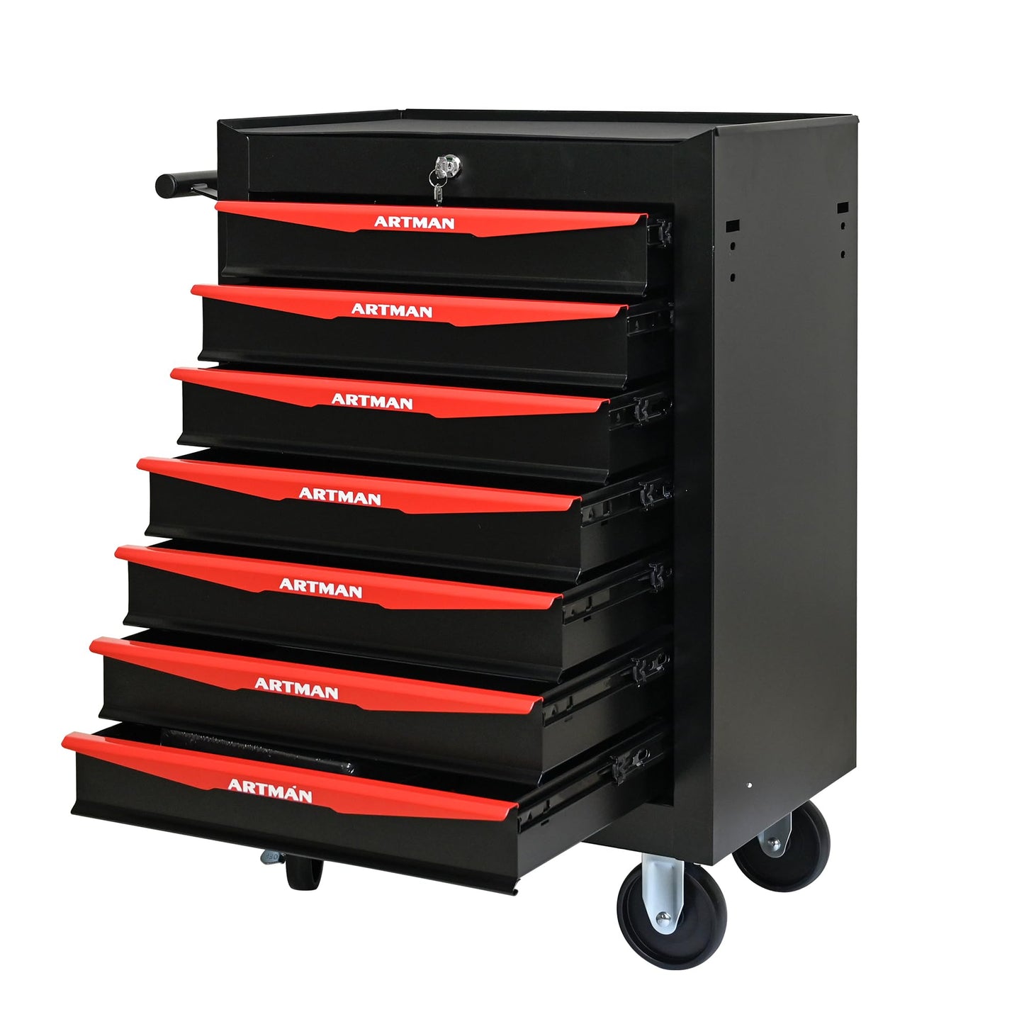 nifoti 7 Drawers Tool Cart on Wheels, Multifunctional Rolling Tool Storage Chest, Drawers Rolling Trolley Organizer Tool Box for Warehouse, Garage, Workshop, Repair Shop (7 Drawers-30.5"H)