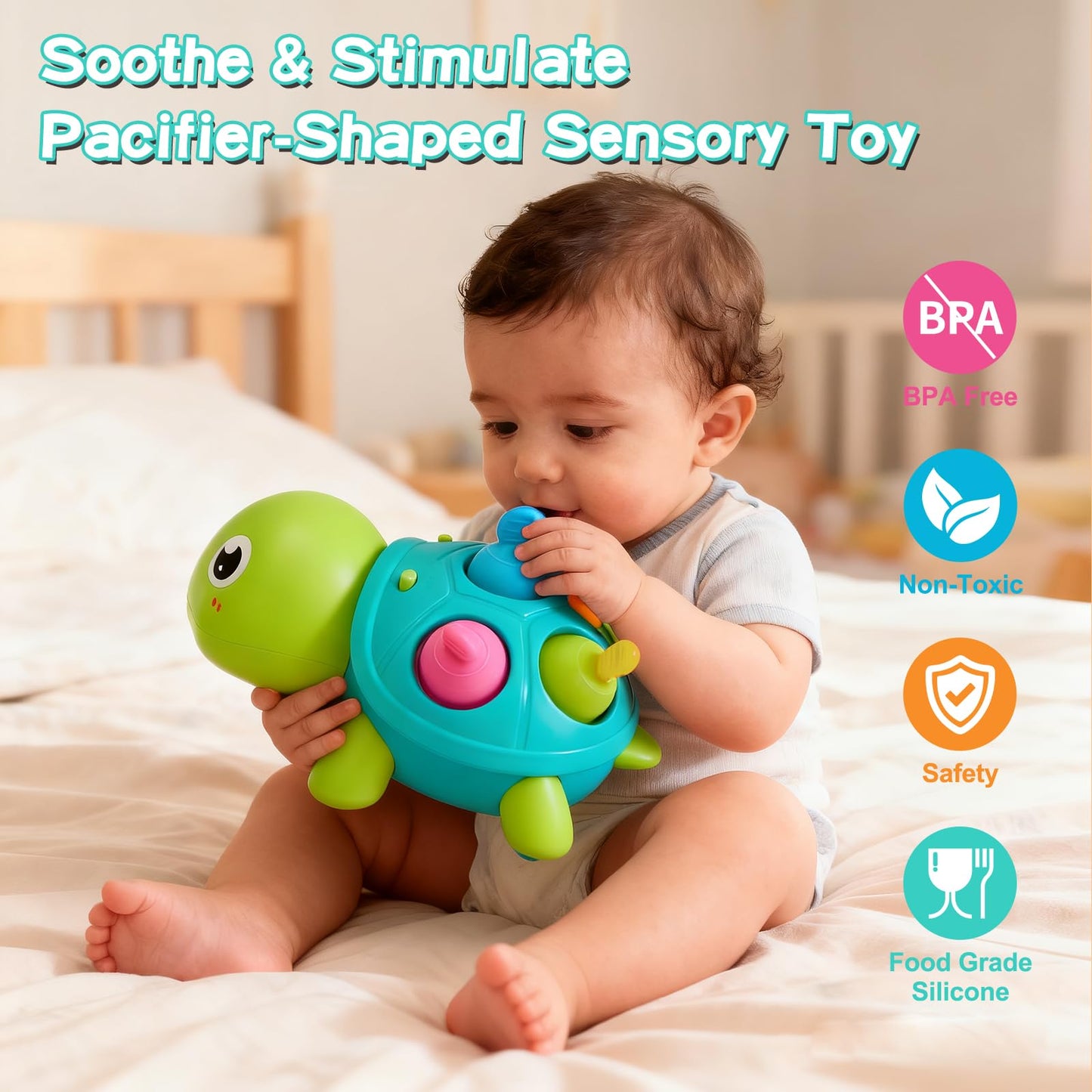 Baby Crawling Turtle Toy 6 9 12 18 Months, Infant Tummy Time Sensory Musical Teething Toys, Toddler Walking Learning Motor Skill Development for 1 2 3 Year Old Boy Girl Birthday Gift
