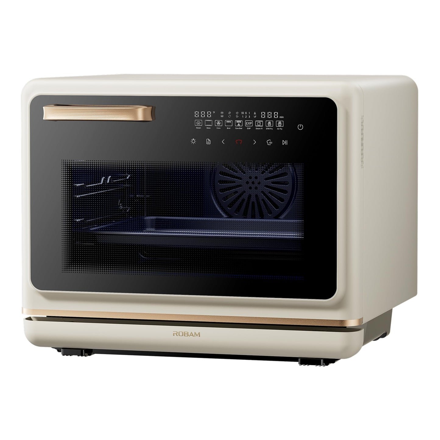ROBAM Toaster Air Fryer Oven Combo, Countertop Convection Cooker with Bake & Fry, 1.2 Cu.Ft Large Capacity Combi Steam Oven, 32 Preset Recipes, Smart Touch Precise Temp Control, Multi-Stage (White)