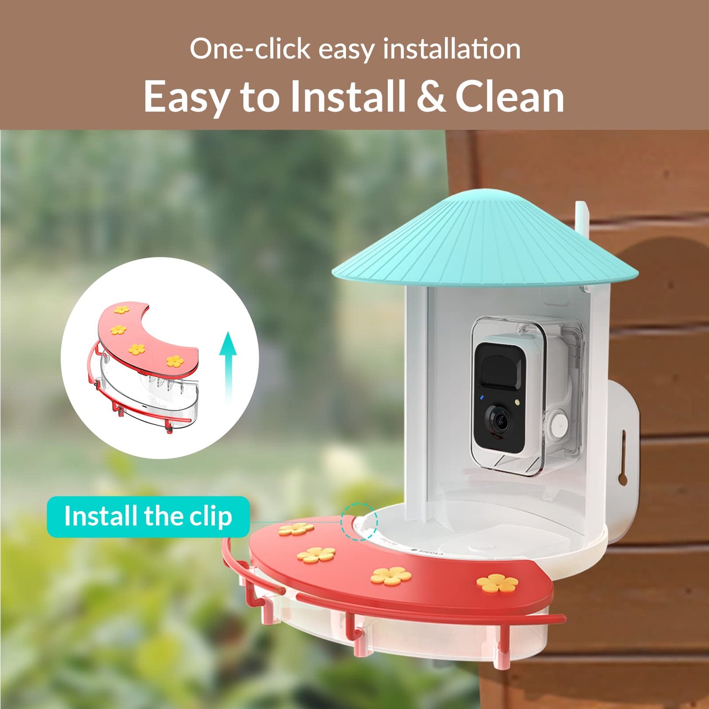 NETVUE by Birdfy Smart Bird Feeder with Camera with Hummingbird Feeder Perch, Attracting More Bird Species