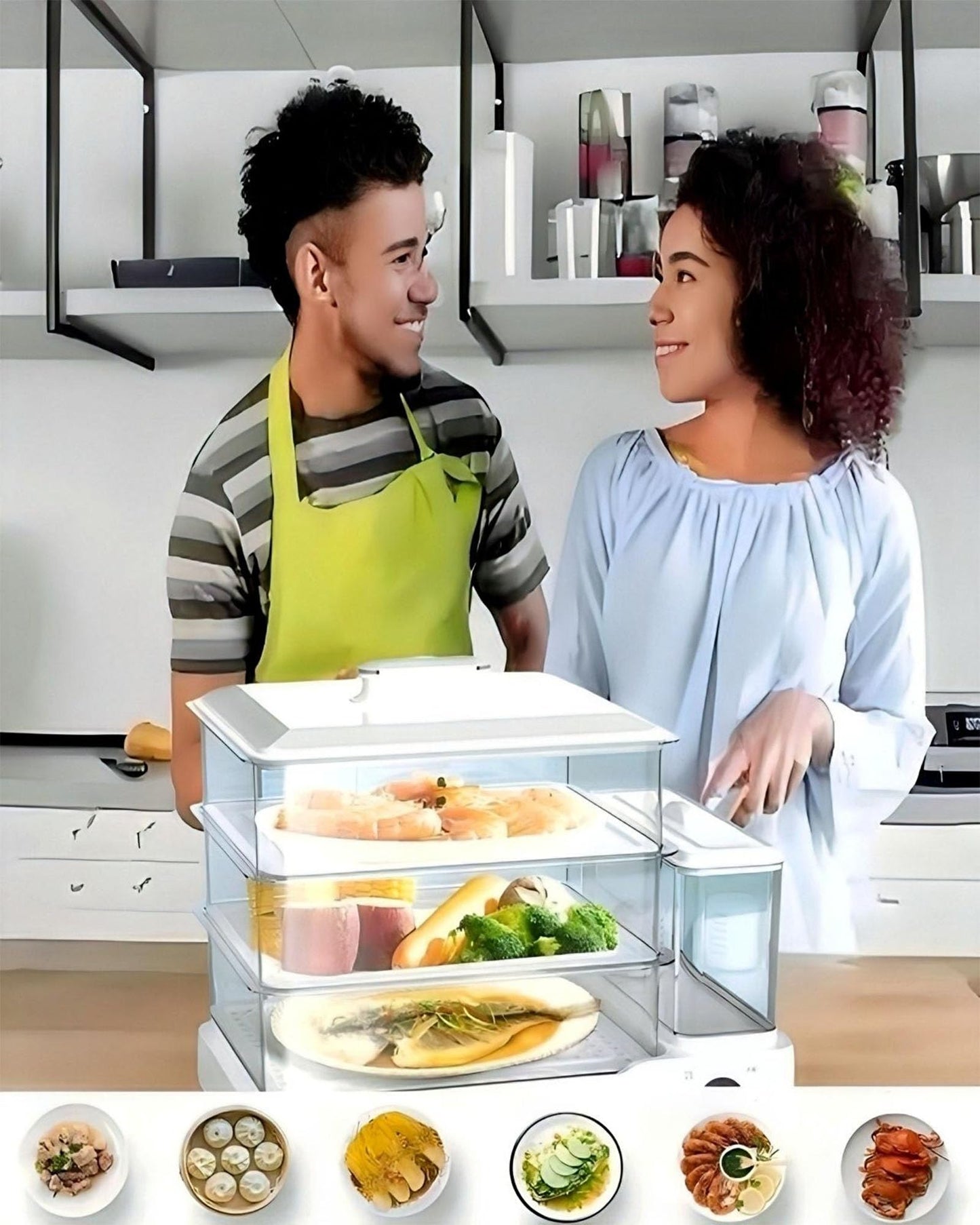 24l Electric Steamer, 800w Household Food And Vegetable Steamer, Automatic Power-Off Breakfast Machine, 24-Hour Delayed Start, Split Type Independent Water Tank, 3-Layer Stainless Steel Tray