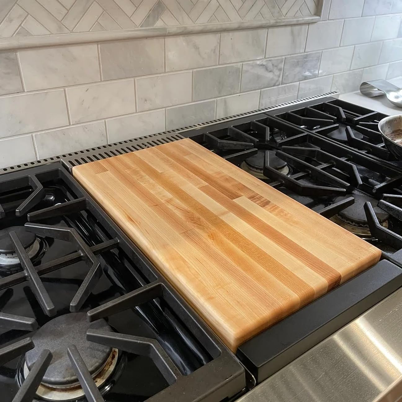Maple Butcher Block Top - 1.5" Thick - Unfinished - Great for Countertops, Desks, Laundry folding tables, Workbench tops, Cutting Boards, and More - Made in the US by FJ Tops (30" x 48")