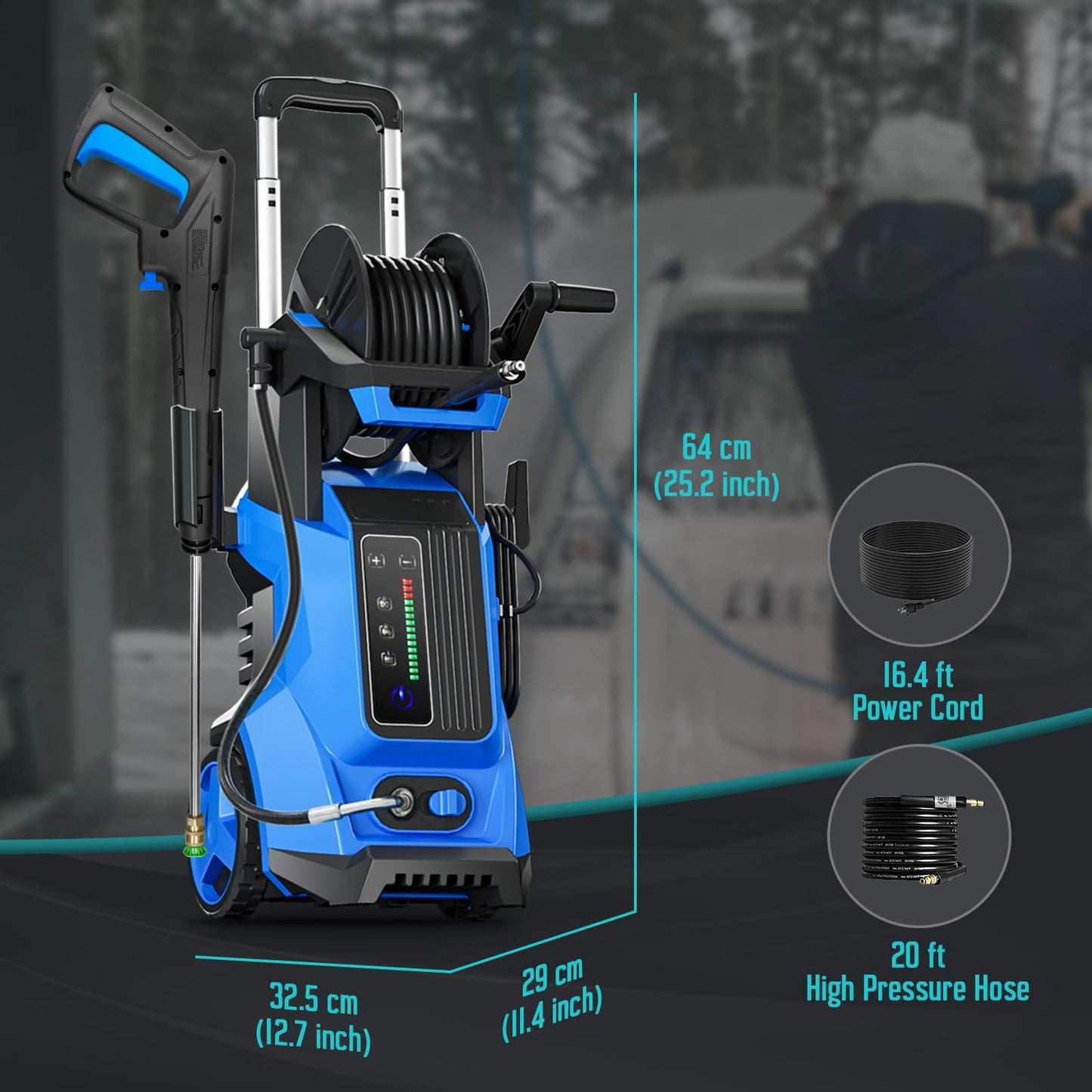 Pressure Washer 5000PSI 3.6GPM Power Washer Touch Screen Adjustable Pressure,4 Nozzles and 500ml Foam Cannon Power Washer Cleaning for Cars/Fences/Driveways/Patios/Home Cleaning