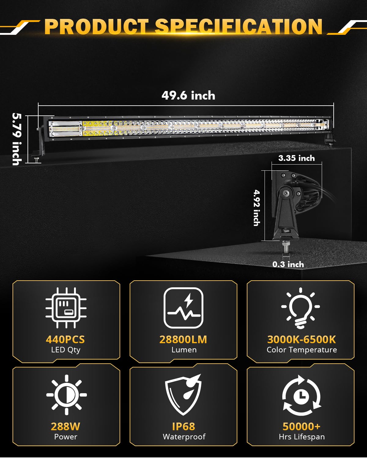 Auxbeam 42 Inch LED Light Bar, 240W Curved 6 Modes Amber White Strobe Fog Lights, Spot Flood ComboOffroad Driving Light for Truck Jeep