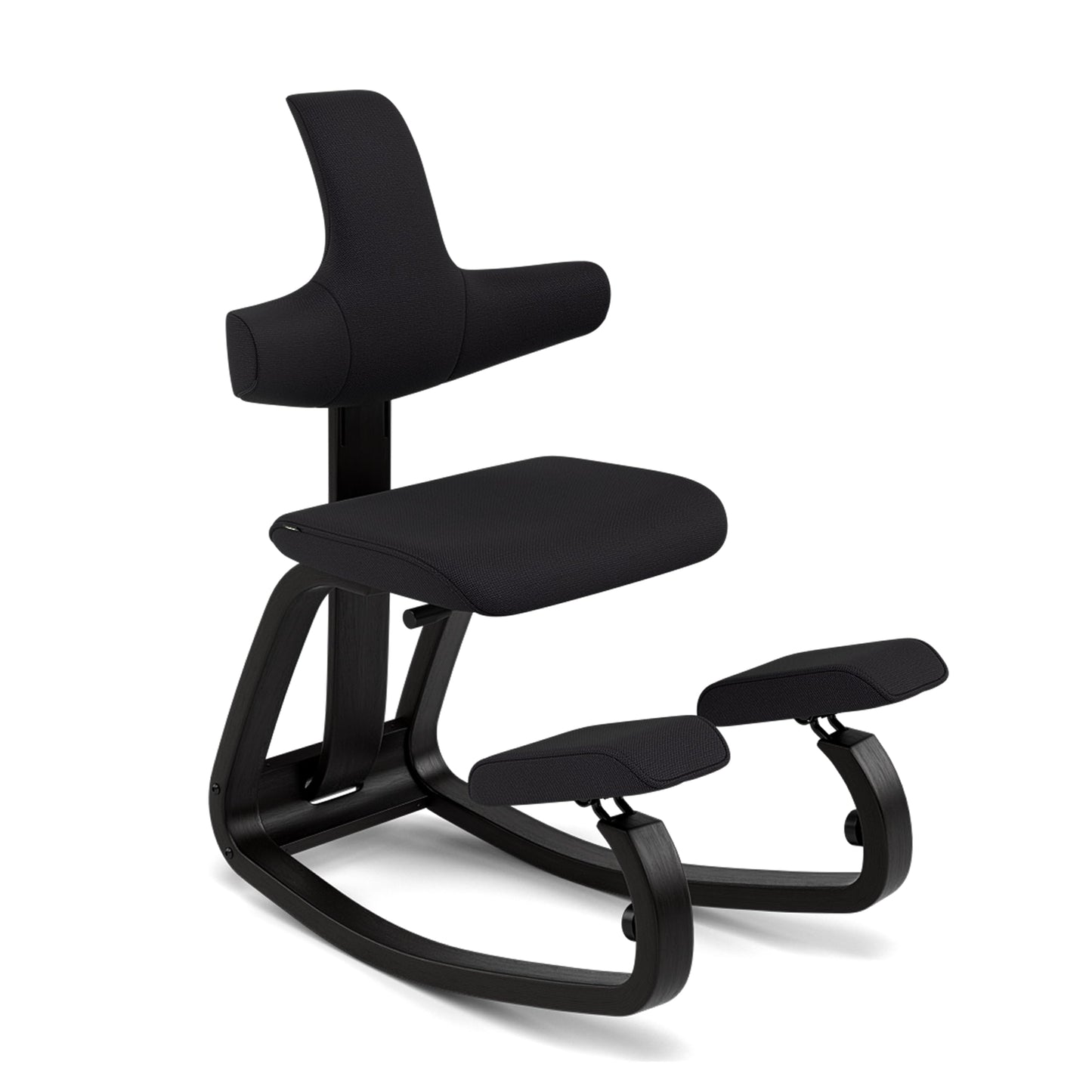 Varier ThatSit Balans Adjustable Ergonomic Kneeling Chair with Backrest, 10-Year Limited Warranty, Designed by Peter Opsvik, Black/Black