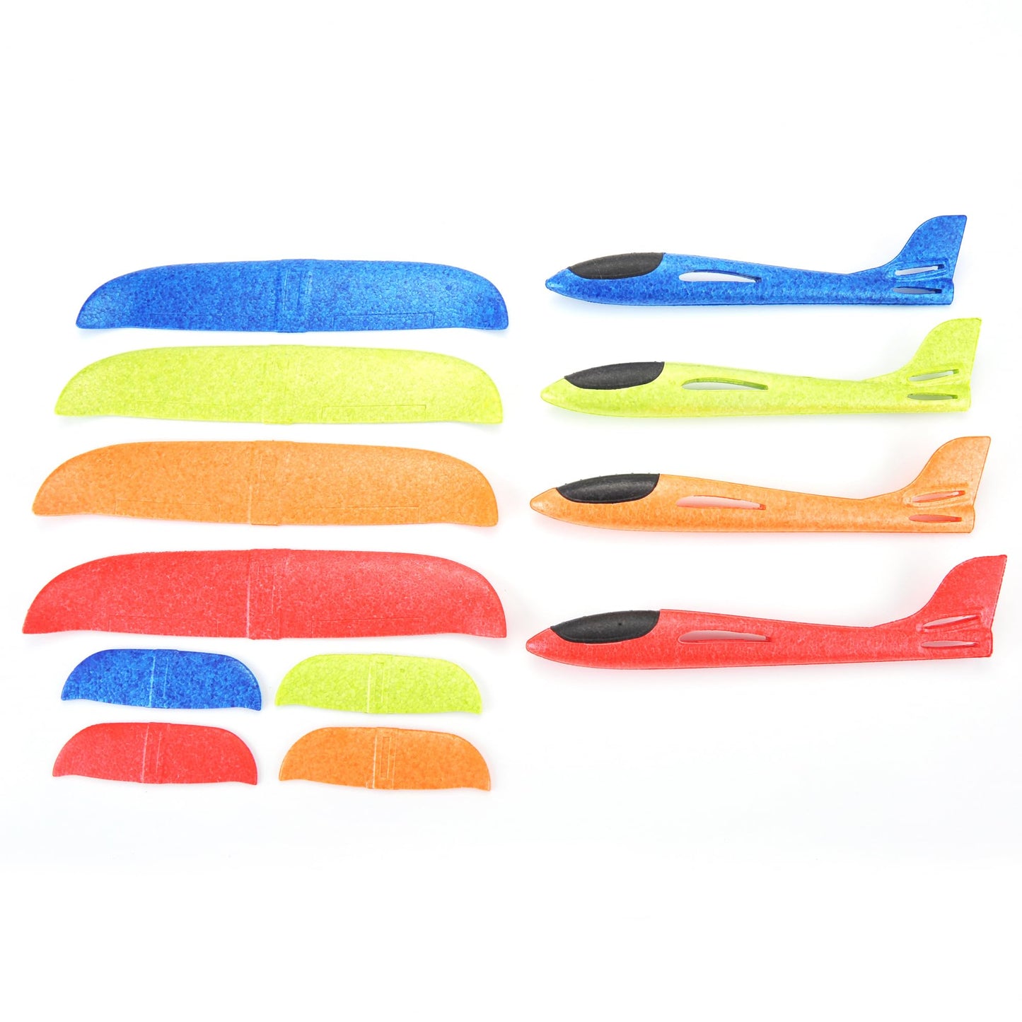 PowerTRC 4 Pack Large 17.5” Foam Airplanes for Kids, 2 Flight Modes, Styrofoam Glider Planes, Throwing Flying Foam Airplane, Outdoor Sports Game Toys, Birthday Gifts for Girls 3-12 Years Old Boys