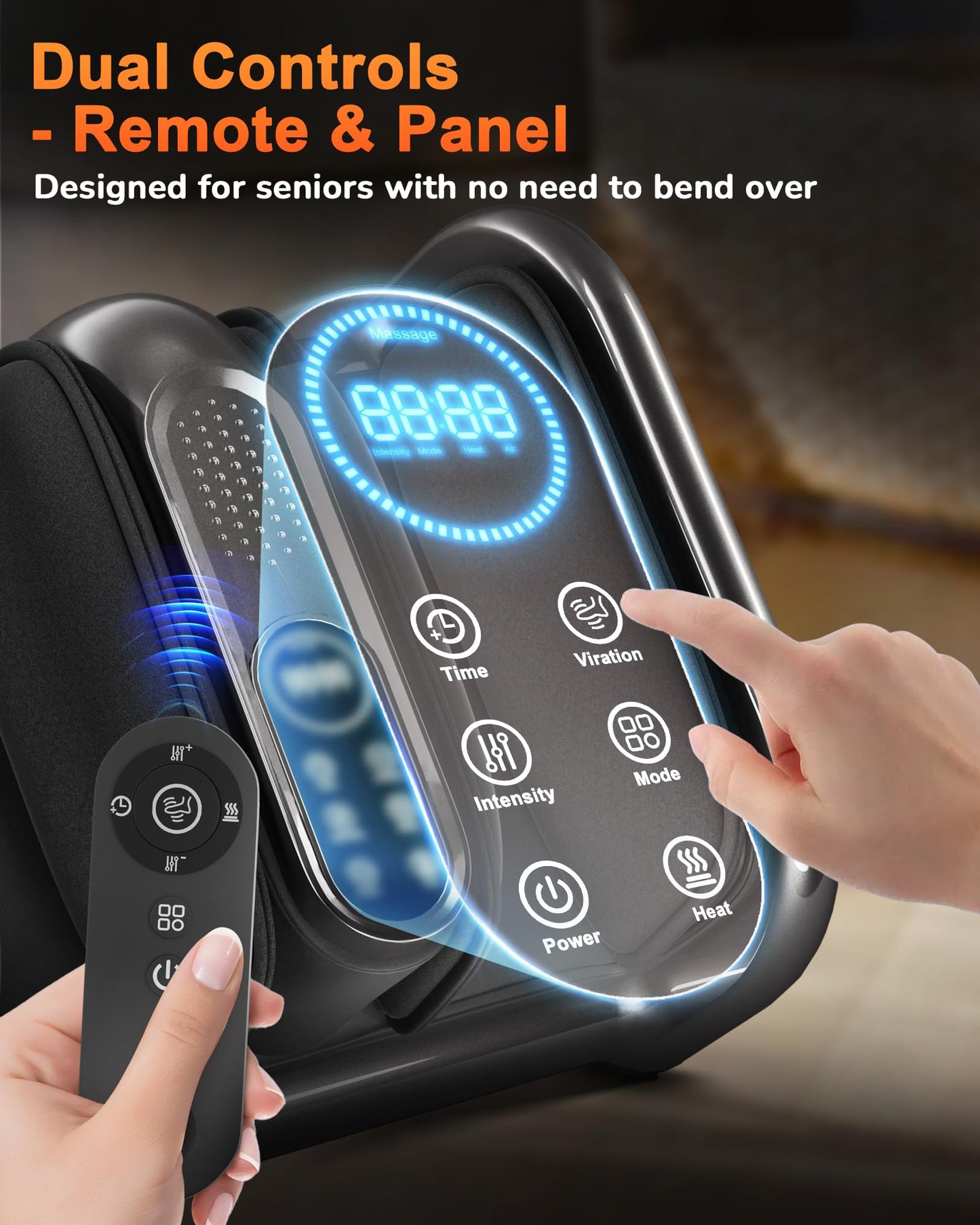 JZBRAIN Shiatsu Foot Massager Machine with Heat : Deep Kneading Calf Massager with Vibration for Plantar Fasciitis, Neuropathy, Pain Relief, Circulation for Home and Office Use