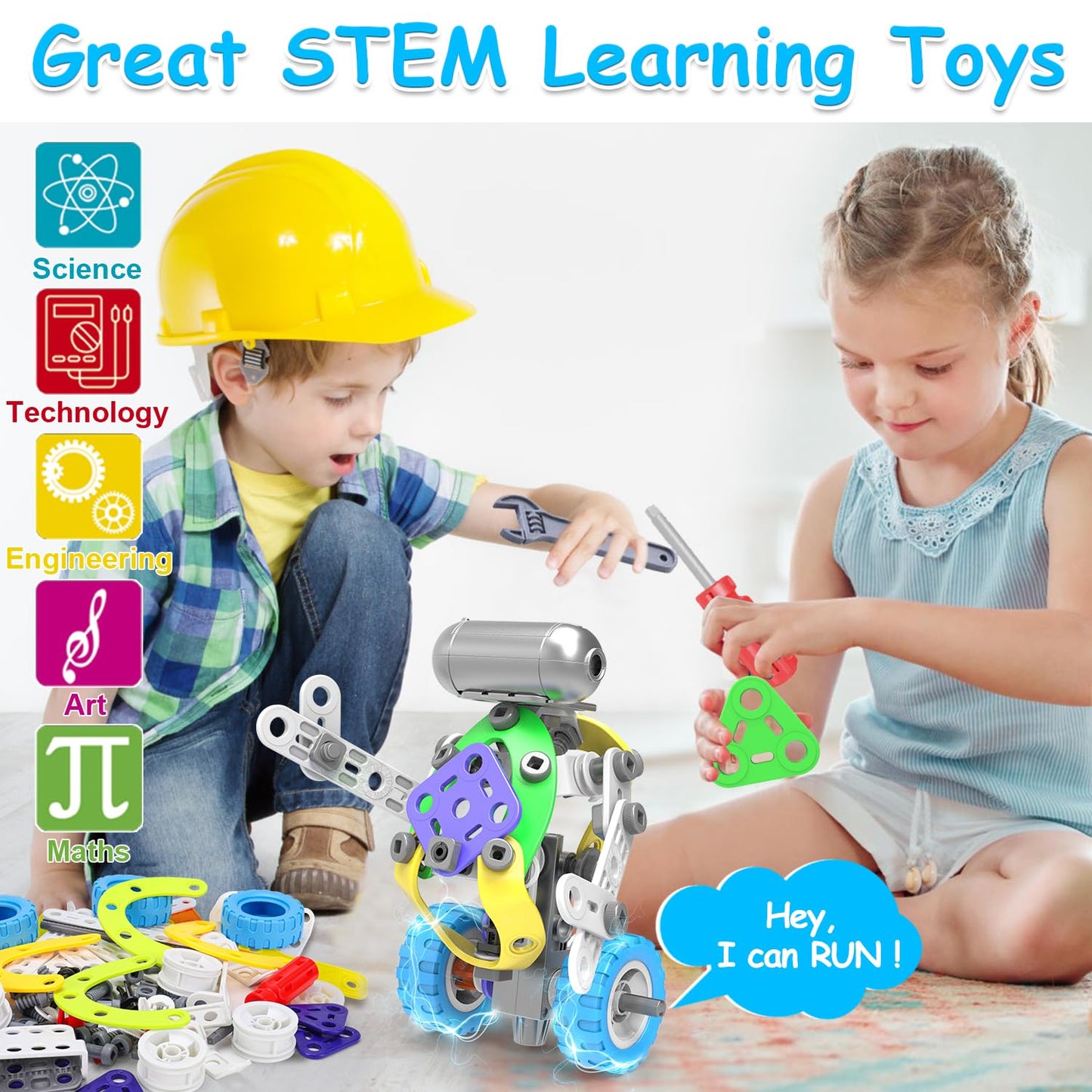 10 in 1 Electric STEM Toys for 5 6 7 8 9+ Year Old Boy Girl Birthday Gifts Educational Building Toys for Kids Ages 4-8 5-7 8-12 Stem Activities Construction Toy for Boys 6-8 8-10 Holiday Idea Gift