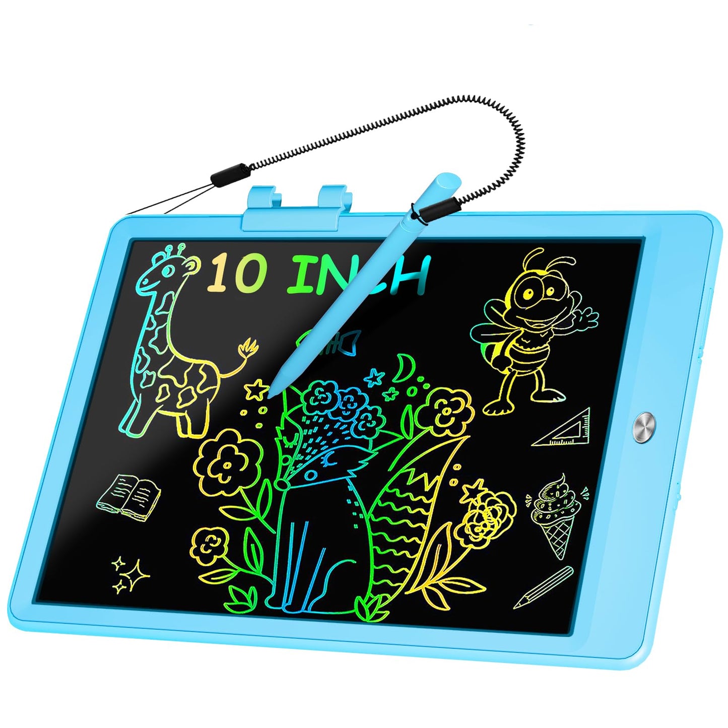 Decute Kids Toys LCD Writing Tablet with Stylus, 10 Inch Erasable Toddlers Doodle Board, Reusable Drawing Pad for Kids, Educational Christmas Birthday Gift for 3 4 5 6 7 8 Girls Boys Toddler Blue