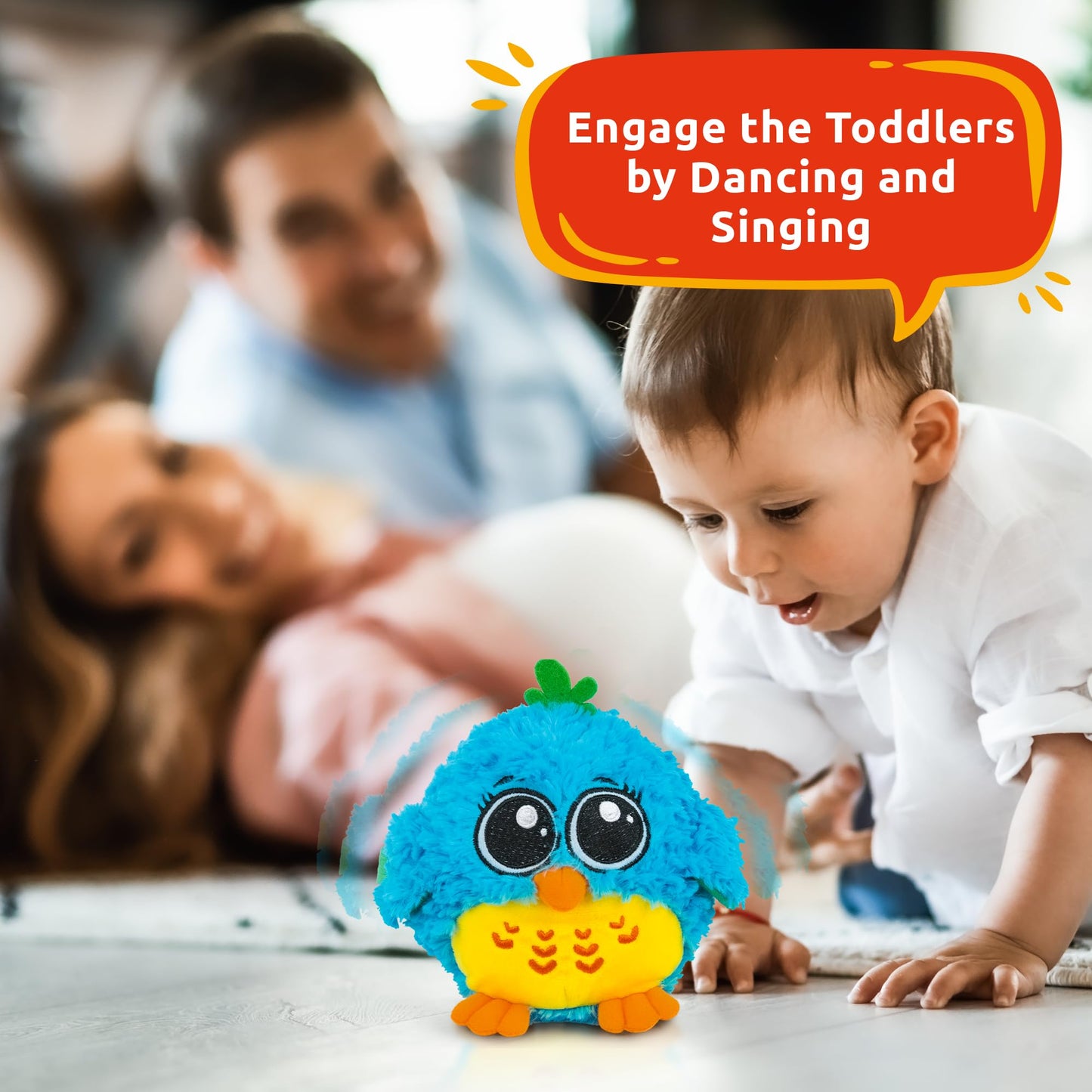KiddoLab Baby Toys 6-12 Months & Up - 'Mr. Blue' Dancing & Singing Bird - Sound & Touch Activated Musical Toy for Boys & Girls - Ideal Gift for Infants, Babies & Toddlers