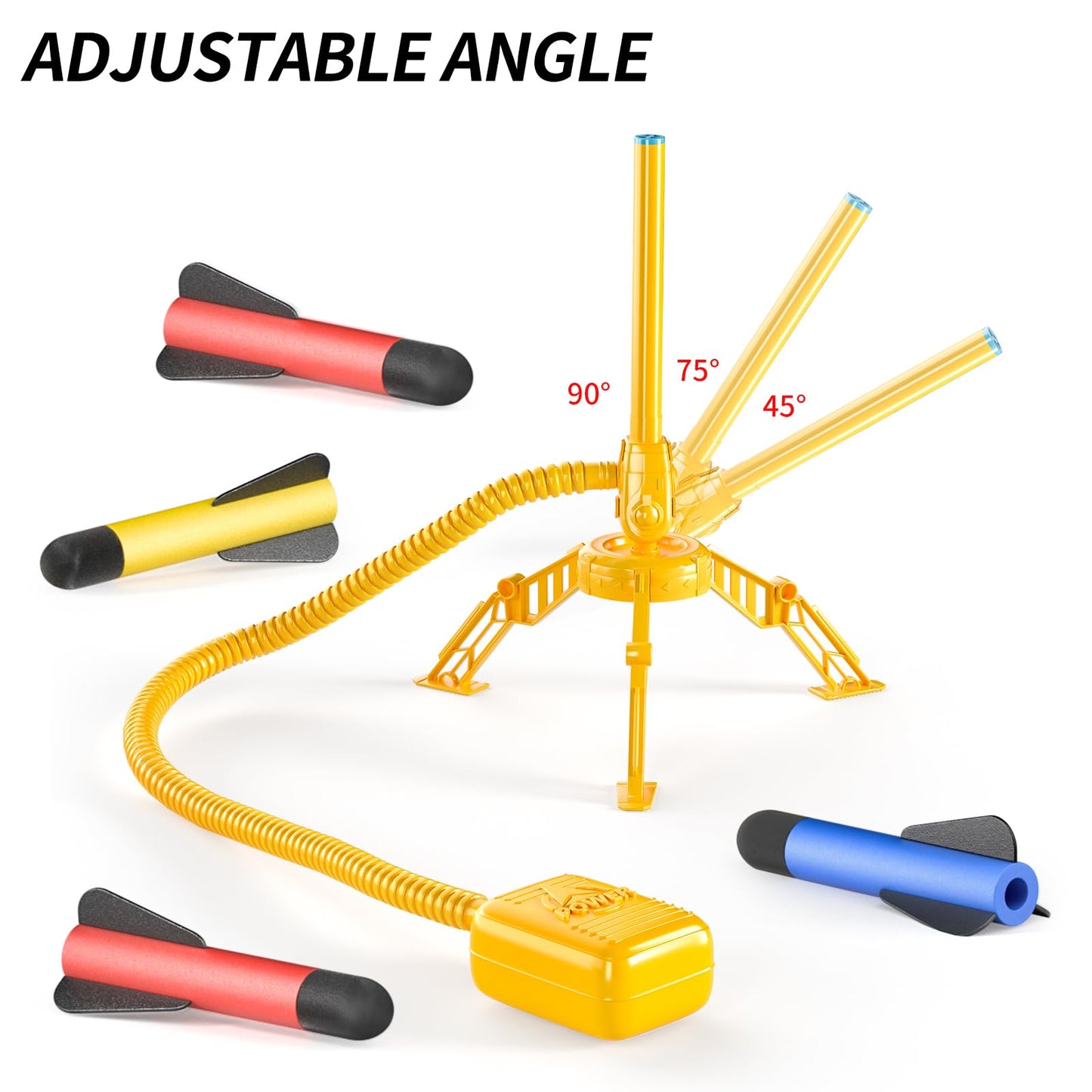 TEMI Rocket Launcher for Kids, 12 Foam Rockets and Launcher Pad, Launch up to 100+ft, Kids Outdoor Toys, Birthday Gift Toys for Kids Boys Girls Age 3 4 5 6 + Years Old