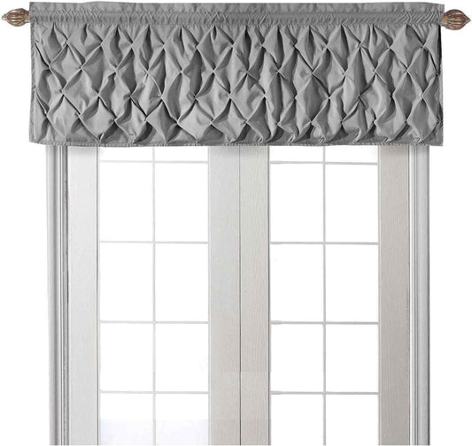 VCNY Home Pintuck Valance Curtain with Rod Pocket Top - Carmen Gray | 60" x 20" | Light Filtering Fabric | Modern & Elegant Home Decor | Ideal for Living or Dining Room | 100% Polyester | Easy Install