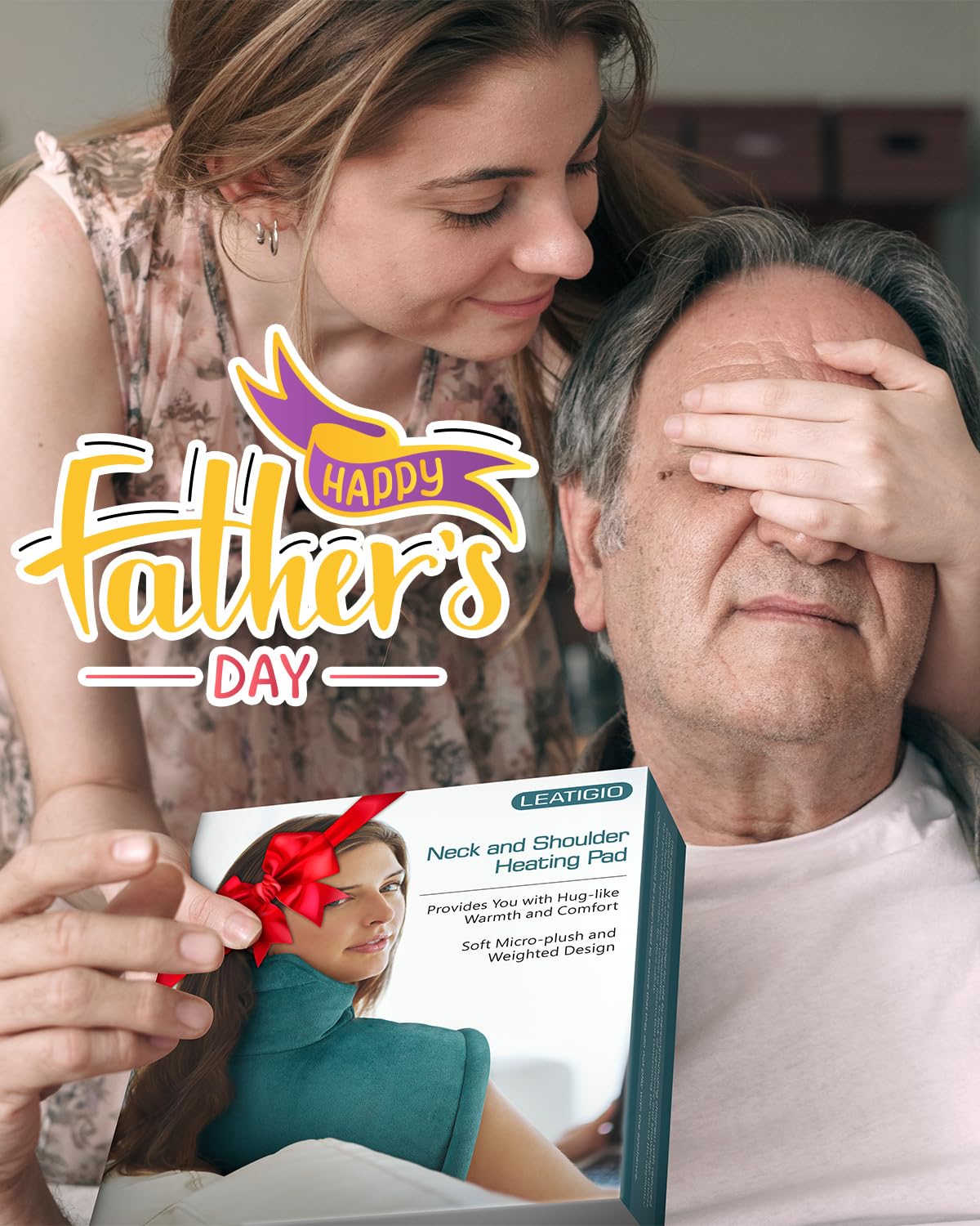 Heating Pad for Neck and Shoulder Pain Relief, Birthday Christmas Gifts for Women Mom Wife, 2lb Heated Neck Wrap Warmer for Daily Comfort, 6 Heat Settings 2 Hours Auto Shut Off, 17x23 inch, Blue