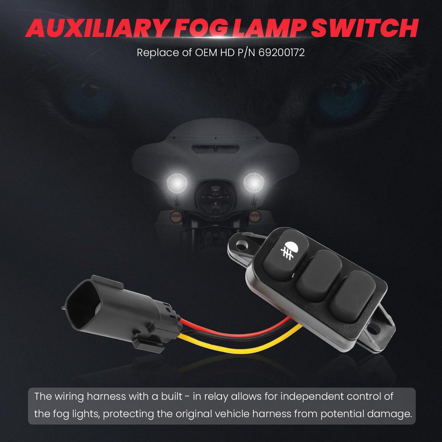 kekykm 4.5" LED Auxiliary Fog Spot Light Bracket Kit Compatible With Harley Davidson Touring Electra Glide Street Glide Ultra Limited 2014-2023, Passing Lamp Housing Shell, Black