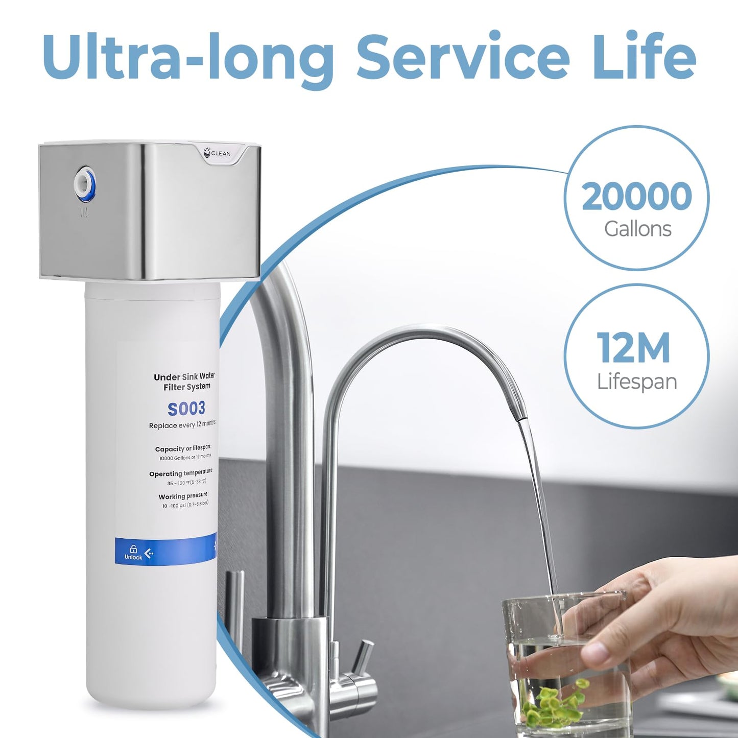 GIMILI 3 in 1 Kitchen Faucet with Under Sink Water Filter System, Reduces Lead, Chlorine, Bad Taste & Odor, Kitchen Sink Faucet with Drinking Water Faucet