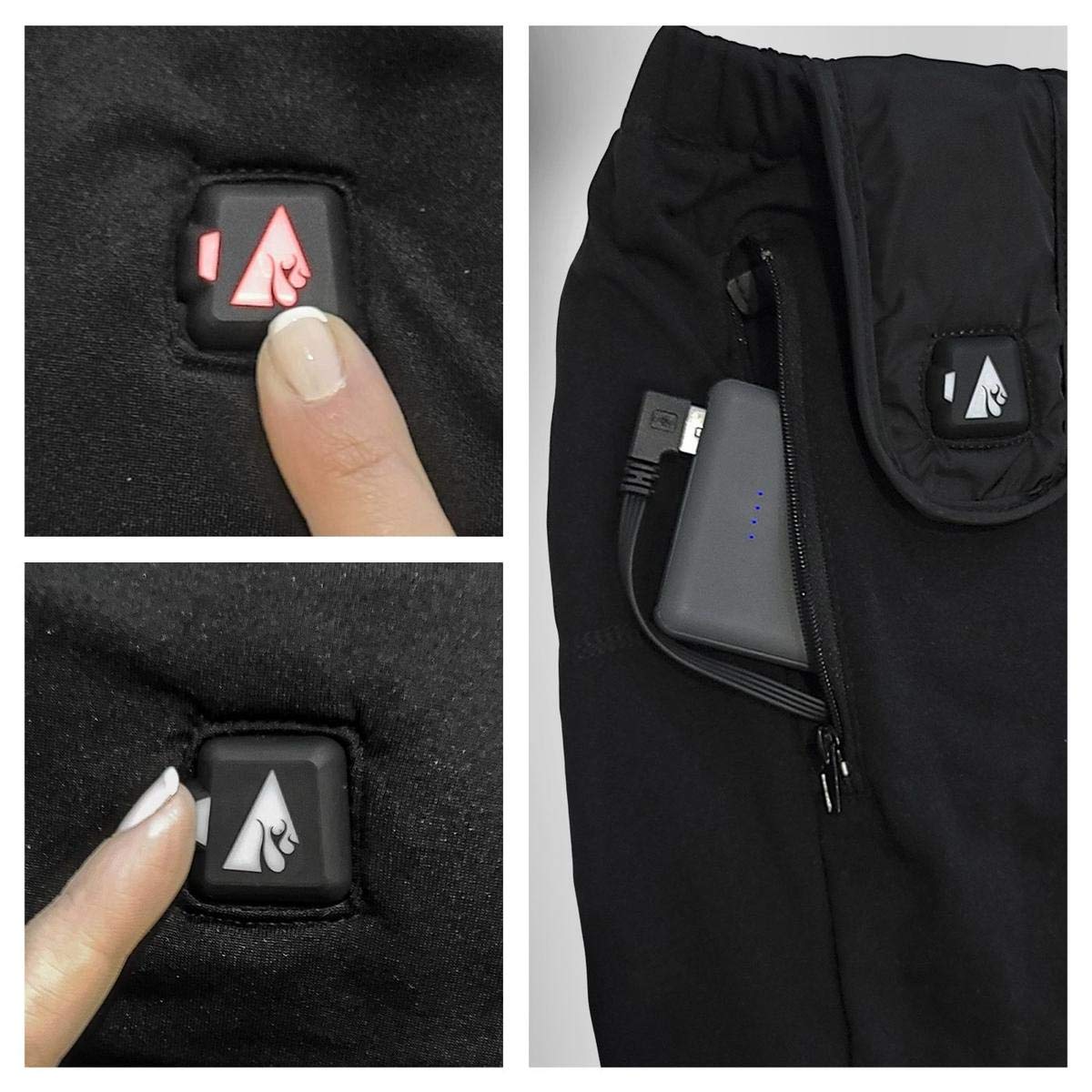 ActionHeat 5V Base Layer Battery Heated Pants for Women w/ 3 Heat Zones for Camping, Skiing, Hunting, Fishing, Golf S Black
