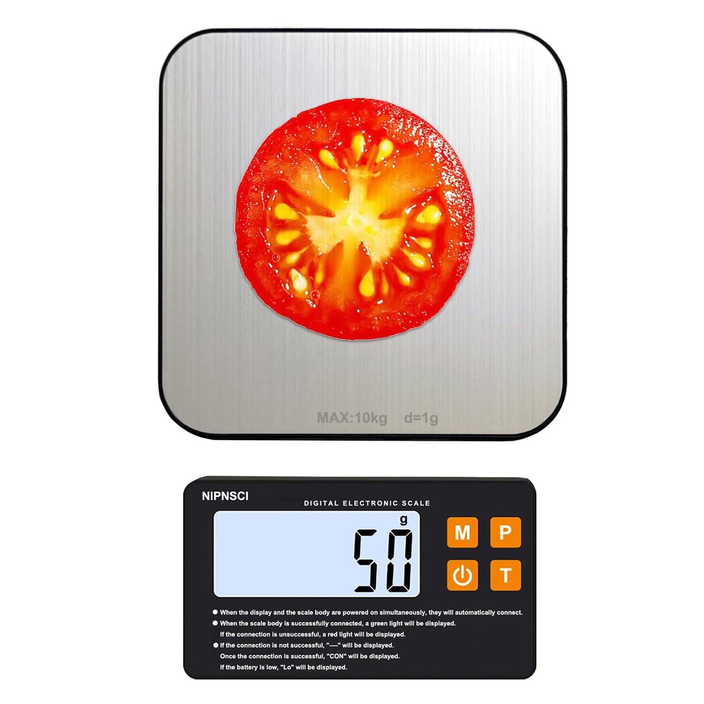 NIPNSCI MagiCling Split Smart Food Kitchen Scale – 1g Precision, 22lb/7 Units, Detachable Magnetic Display & Ultra-Slim 14mm Design for Weight Loss, Baking, Cooking, Dieting, Meal Prep