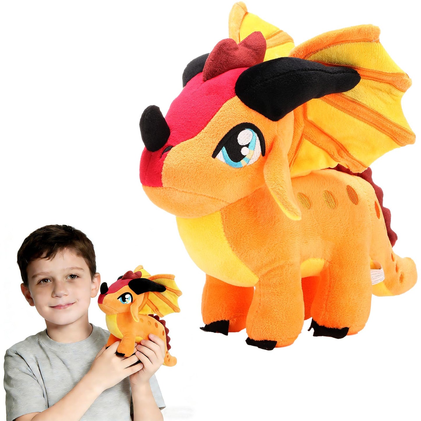 Mejglrc Wings Dragon Plush - Wings Dragon Plush Pillow Toy - Kawaii Pterosaur Plushie - Soft Flying Dragon Hugging Pillow for Kids Boys Girls (Skywing)