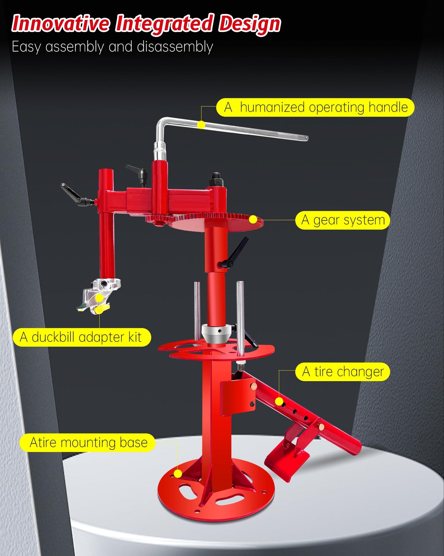 CGENWDCH Manual Tire Changer Machine with Gear Transmission System, 16''-21'' Tire Change, Fit for Car/Truck/Trailer/SUV/RV with 16" and Larger Wheels, Not Suitable for Motorcycles, Bicycles