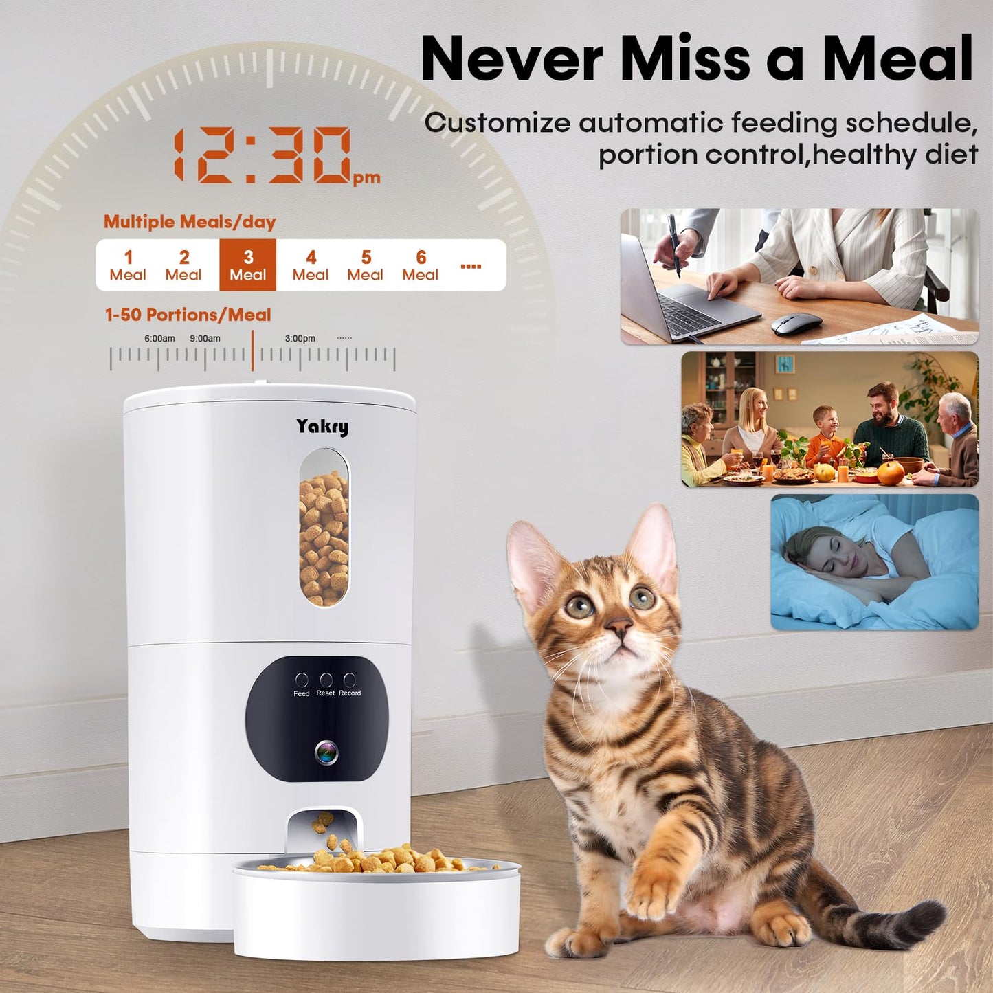 Automatic Cat Feeder Camera for 2-Cats: Easy Setup Timed Smart Dog Feeder WiFi - 2-Way Audio 5G Pet Food Dispenser APP Control for Multi-Cat 2 Pack