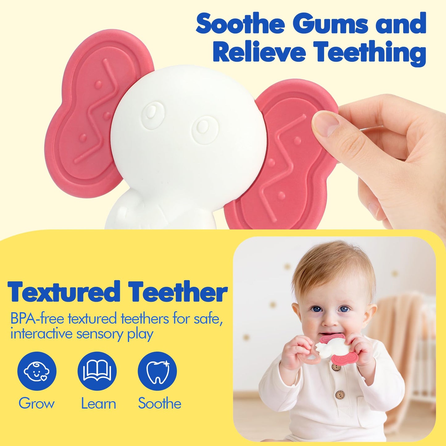 URMYWO 10 Pcs High Contrast Black and White Baby Toys for Newborn, Tummy Time Mirror, Rattle, Teether, Visual Stimulation Learning Cards, Sensory Toys for 0-6 Months, Baby Boy Girl Gift