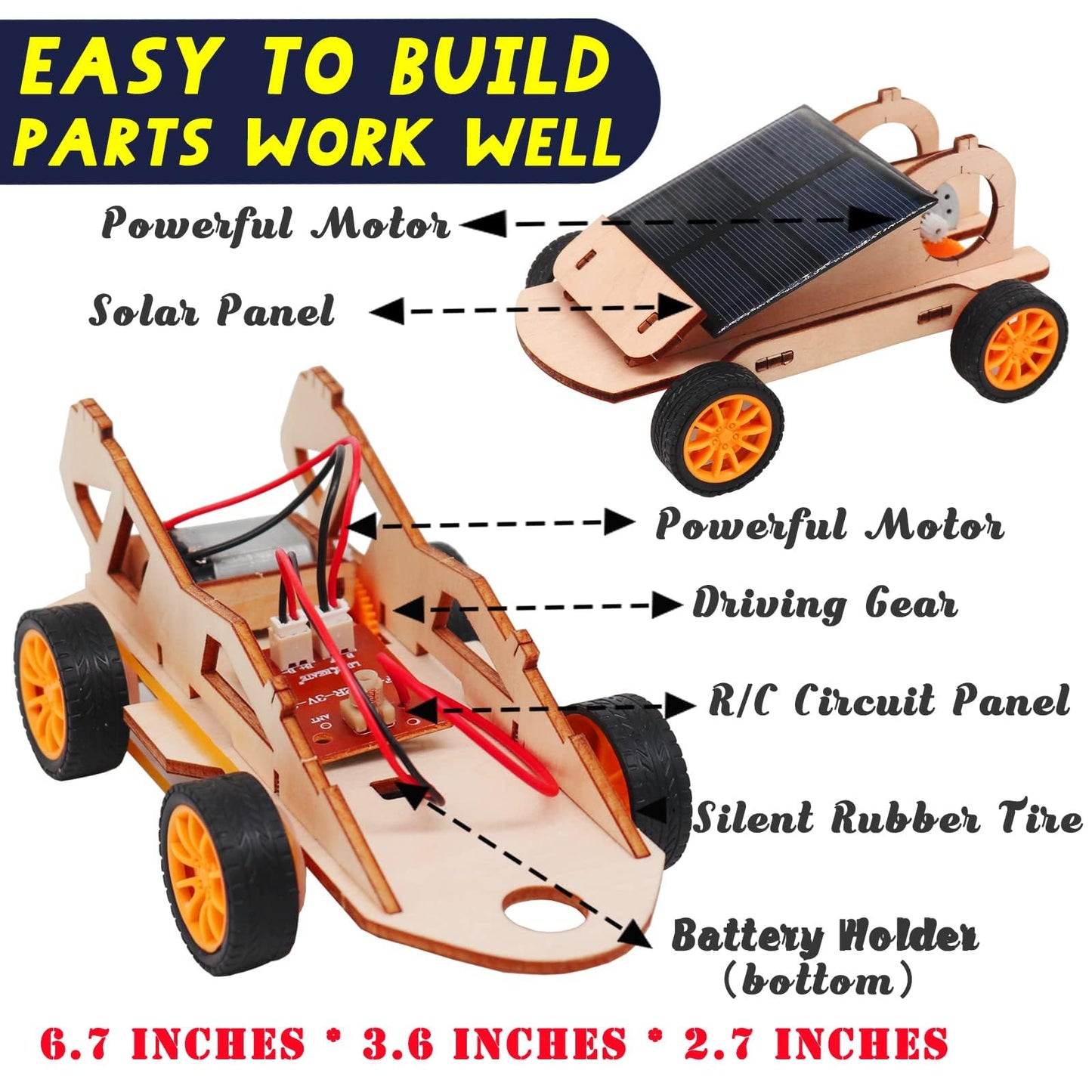 DIY RC Car Kit, Build Your Own Solar Car - Stem Projects for Kids Ages 8-12, Science Experiments for Kids 9-12, STEM Toys for 8 9 10 11 12 Year Old Boys Gifts