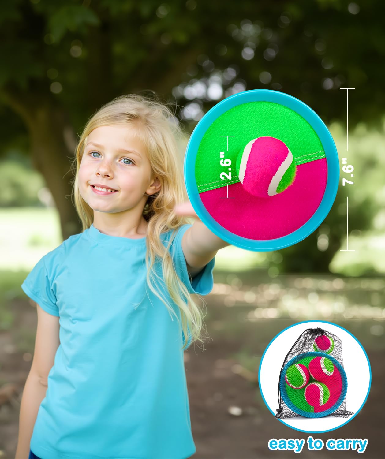 Qrooper Kids Toys Toss and Catch Game Set, Toys for 3 4 5 6 7 8 Year Old Boys Girls Birthday Gift, Yard Outdoor Games for Kid Toddler Ages 4-8 8-12 Beach Pool