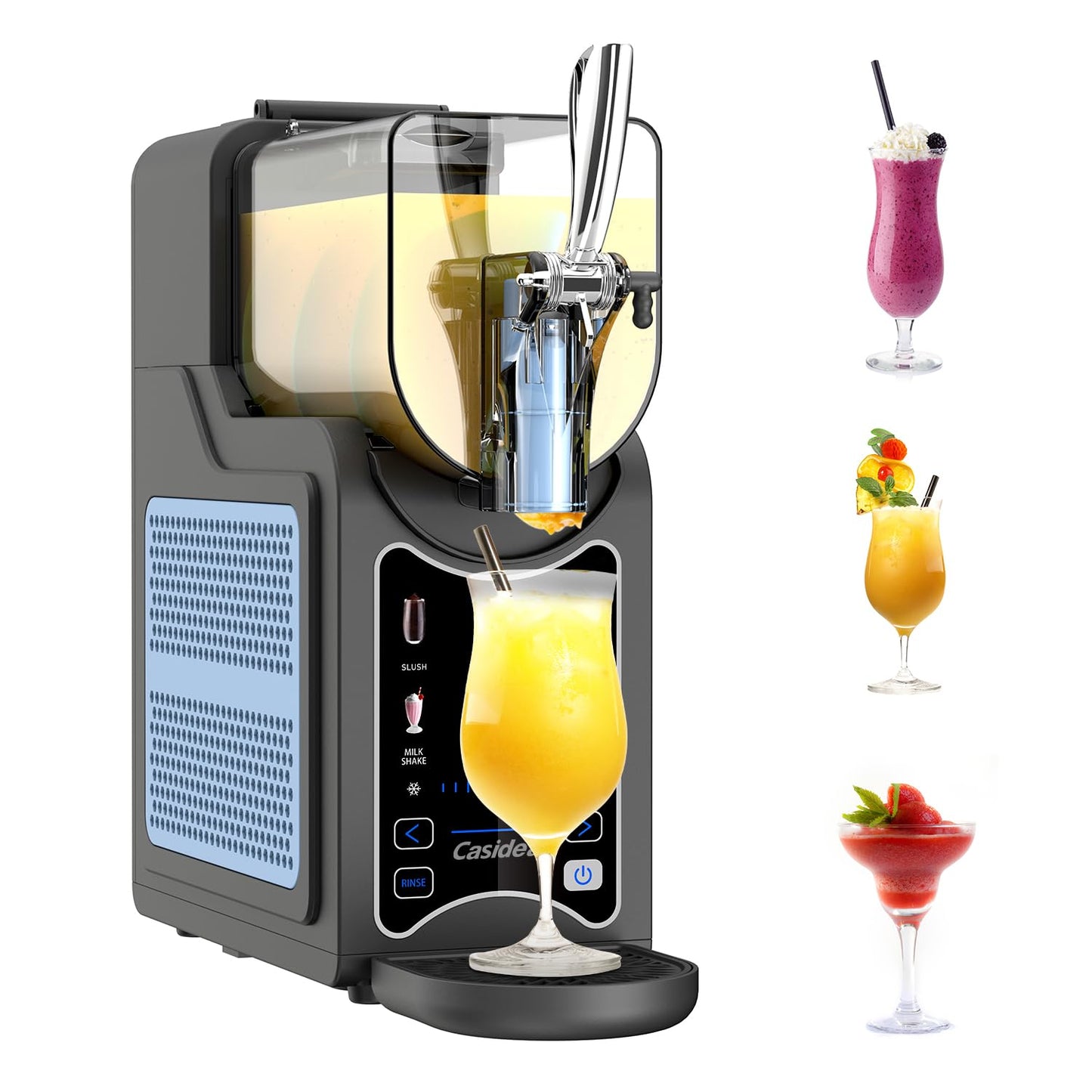 CASIDEA 6 in 1 Slushie Machine for Home, No Ice Needed Slushy Machine 88oz Frozen Drink Maker, Bigger Tank, Auto Clean, Easy to Make Slush, Juice, Frappe, Milk Shake, Cold Drink and Cocktail