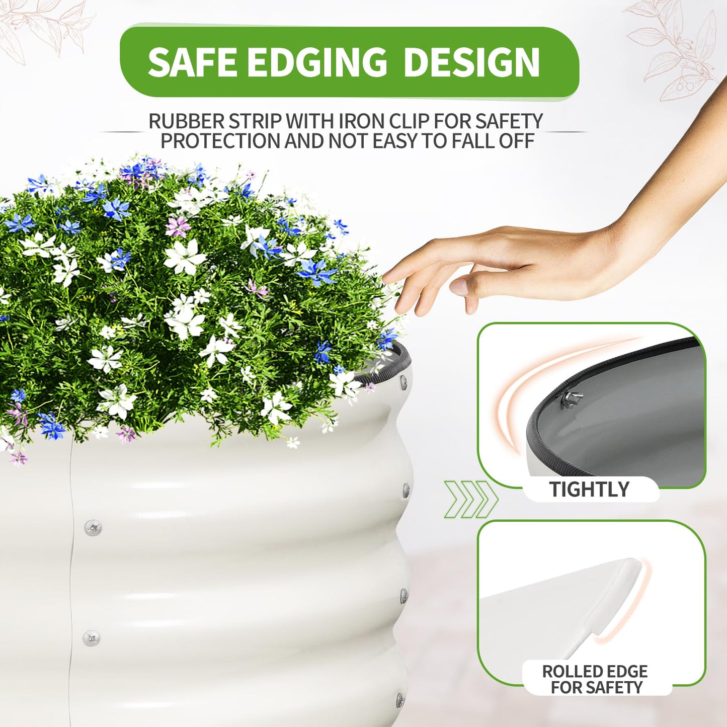 Permade Galvanized Raised Garden Bed Outdoor- 2 Pcs Raised Beds for Gardening| Metal Planter Box, Steel Raised Garden Bed Kit with Gloves for Vegetables, Flower, Herbs (6x2x1.4FT, White)