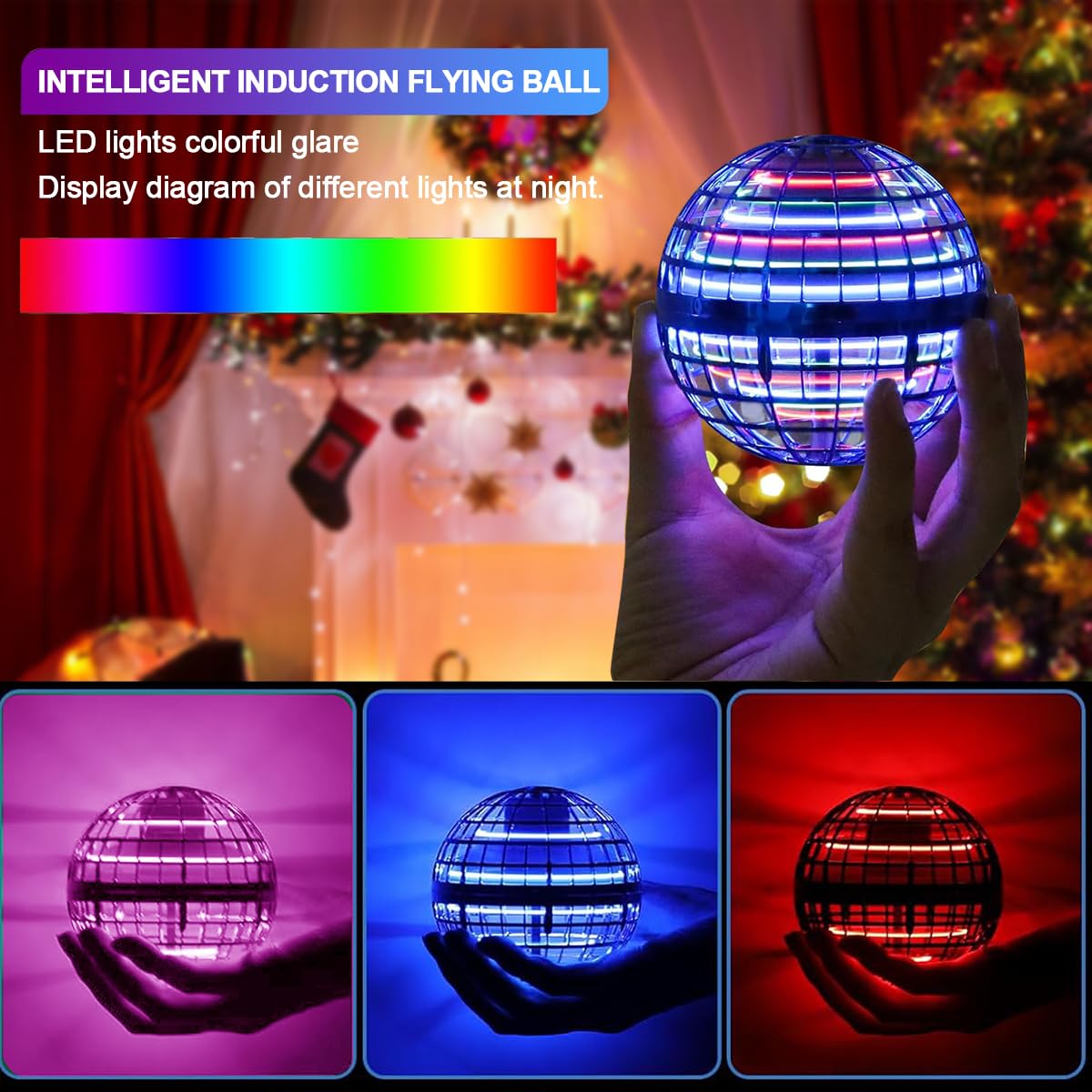 Taikcsut 2025 Upgraded Flying Orb Ball Toy, Hover Boomerang Ball Spinner Mini Drone - Magic Floating Galactic Fly Spinning Orb, for for Boys Girls and 6-12 Age Kids