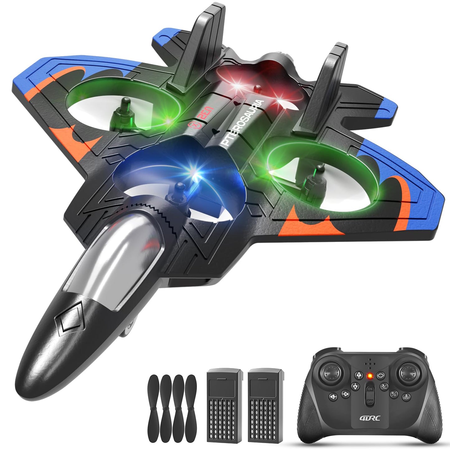 Tubokoro Foam Remote Control Airplanes RC Planes for Kids Adults, RC Airplane Fighter Jet with Light, 360° Flip Fighter Jet Toys, Stunt Roll, Airplane Toy Gifts for Kids Boys