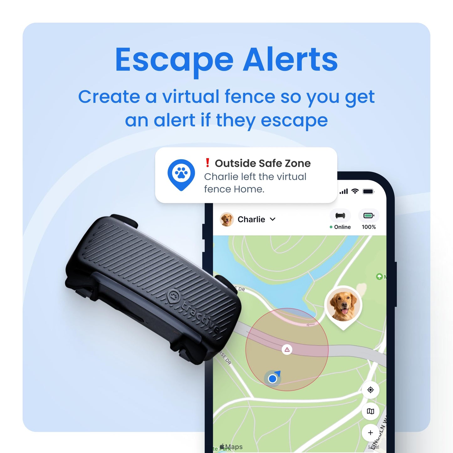 Tractive Smart Dog GPS Tracker | Live Pet Tracker with Virtual Fence | Vital Signs Monitoring of Heart & Respiratory Rate | Bark Monitoring | Dog Collar Attachment (Bundle of 2, Black & Brown)
