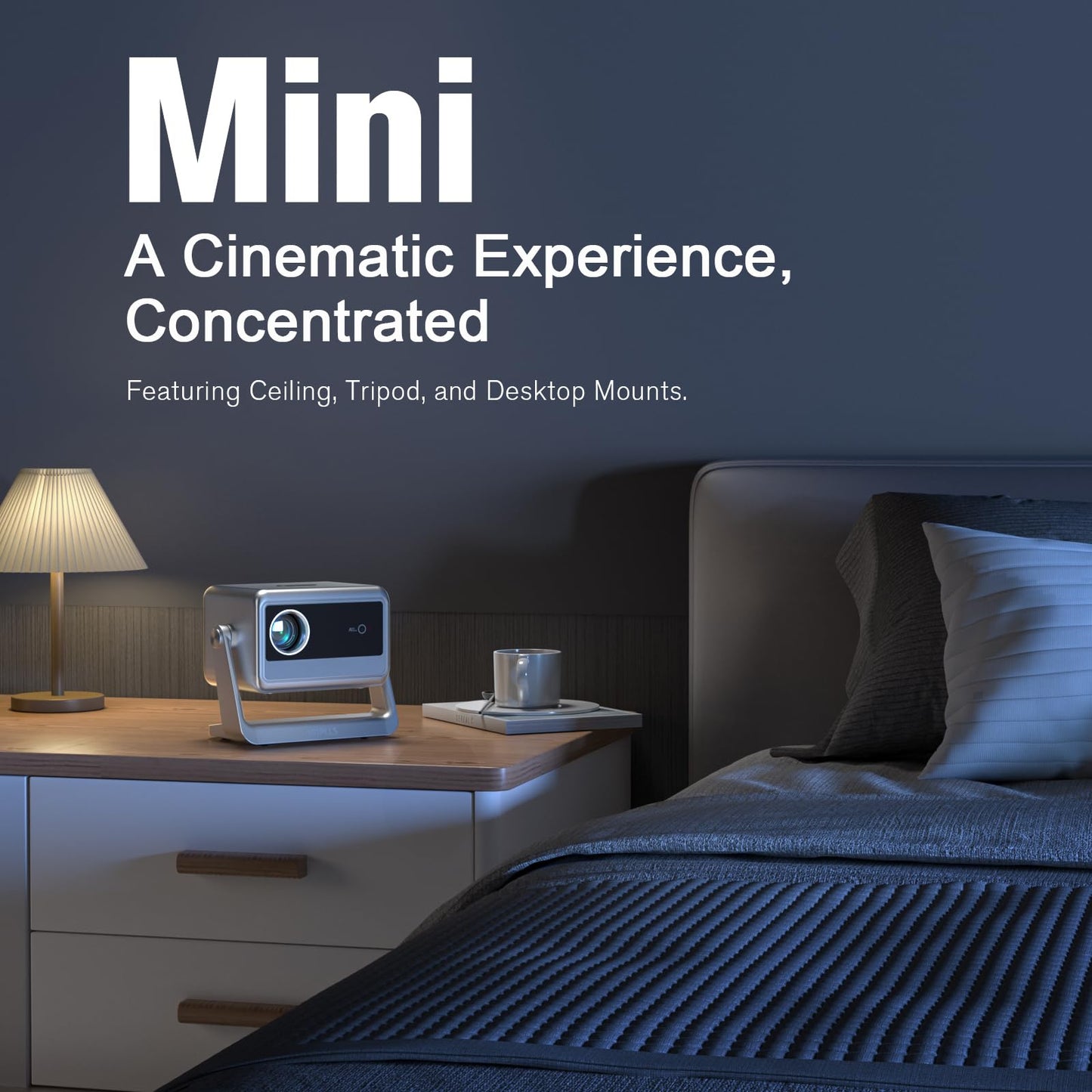 【Officially-Licensed APP & 2000 ANSI】4K Smart Projector with WiFi and Bluetooth, VOPLLS Auto Focus Portable Outdoor Projector, Movie Home Theater Proyector Adjustable Stand